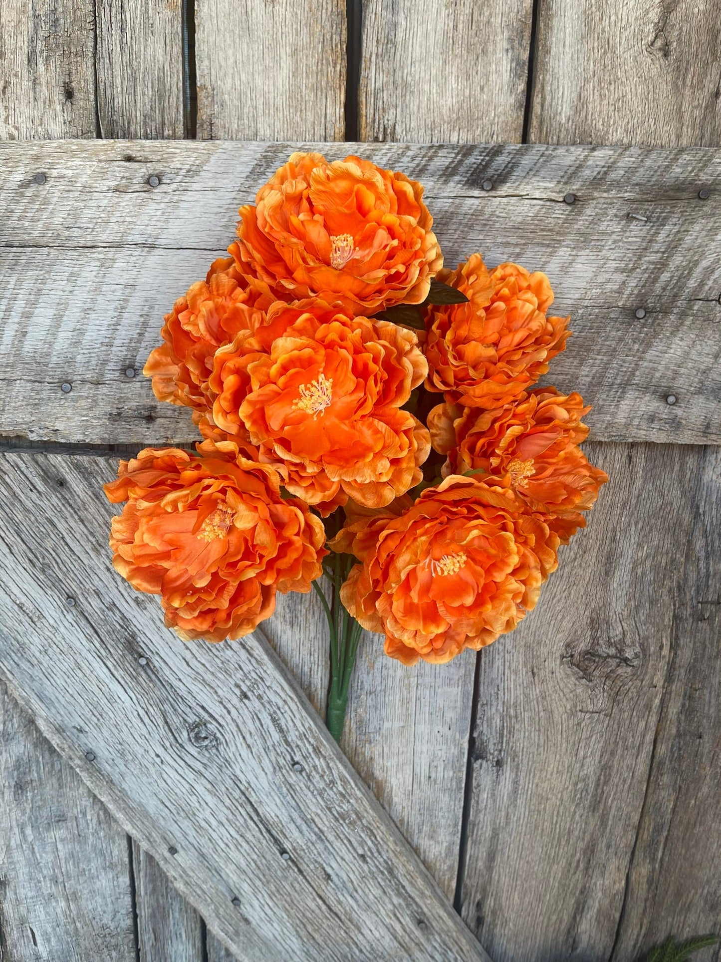 22" Orange Bush, Orange Floral Bush, Artificial Orange Florals