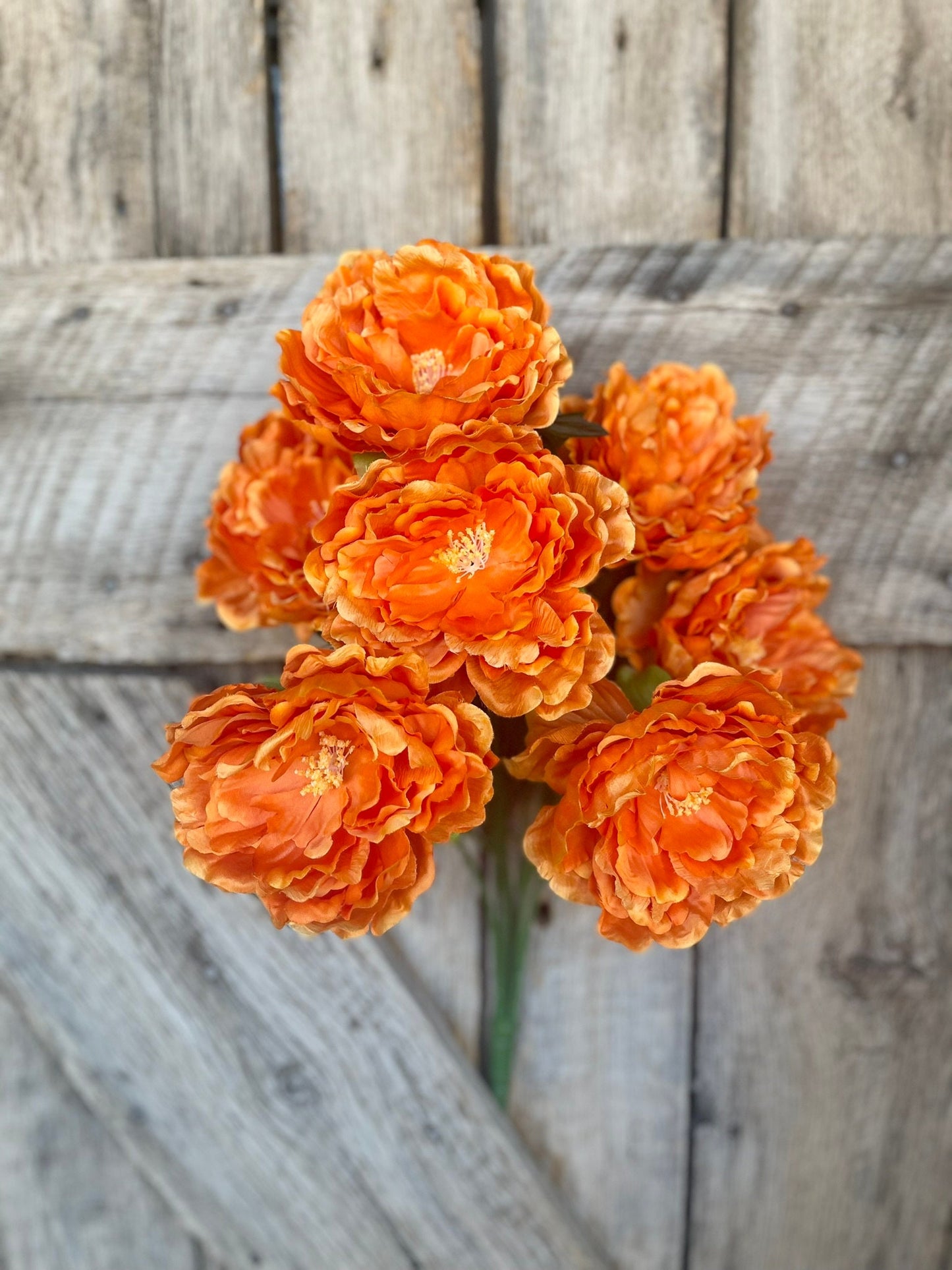 22" Orange Bush, Orange Floral Bush, Artificial Orange Florals