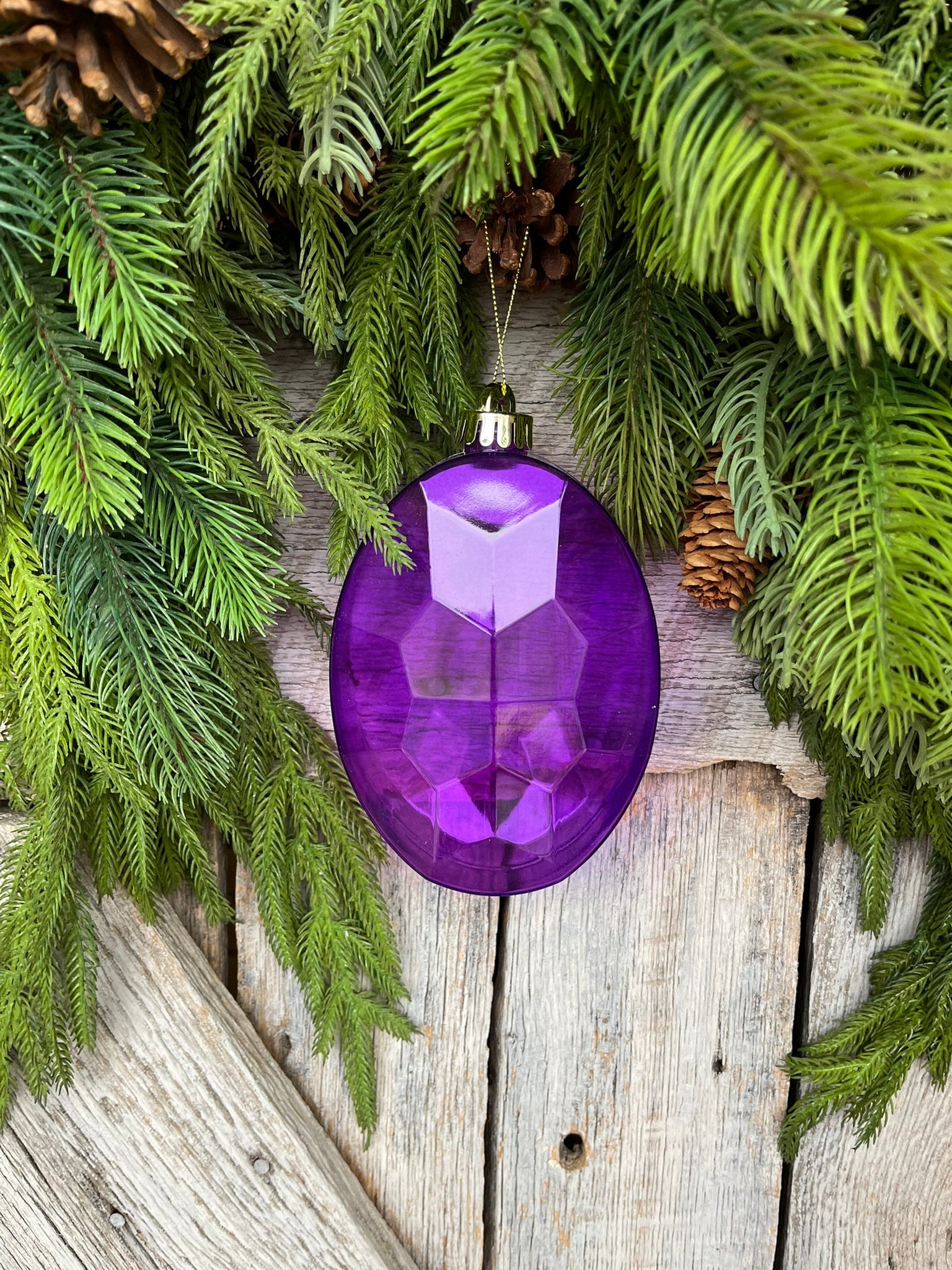 6.5" Purple Oval Jewel Ornament, Purple Jewel Ornament, Jewel Ornament, Halloween Jewel Ornament,Precious Jems, XJ544784