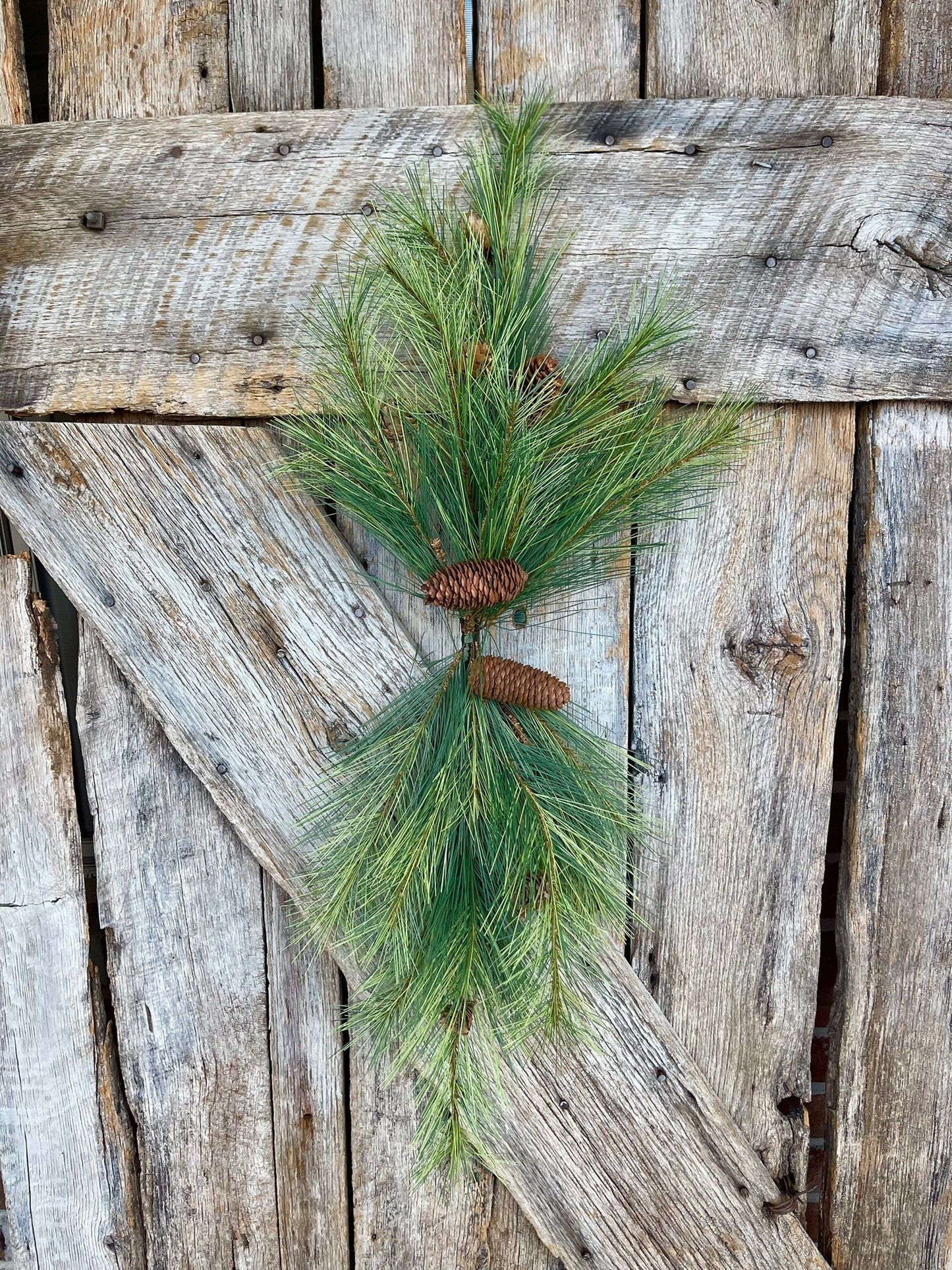 32"L Northwoods Pine Centerpiece, Artificial Pine Centerpiece Base, Rustic Table Decor