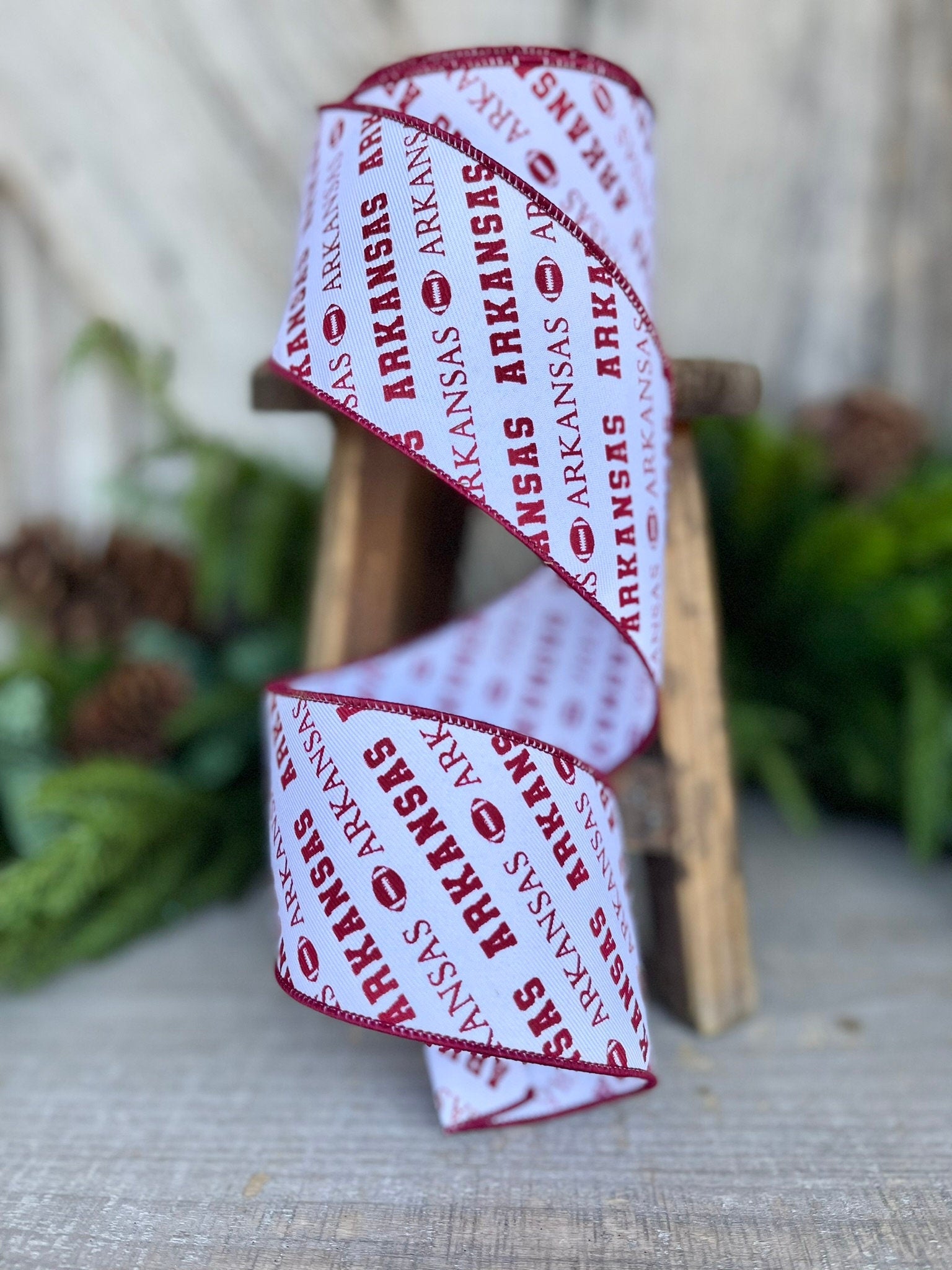 2.5" Arkansas Ribbon, Arkansas State Ribbon, Arkansas Football Ribbon, Arkansas Decor, Wired RIbbon, University of Arkansas, RGF1101