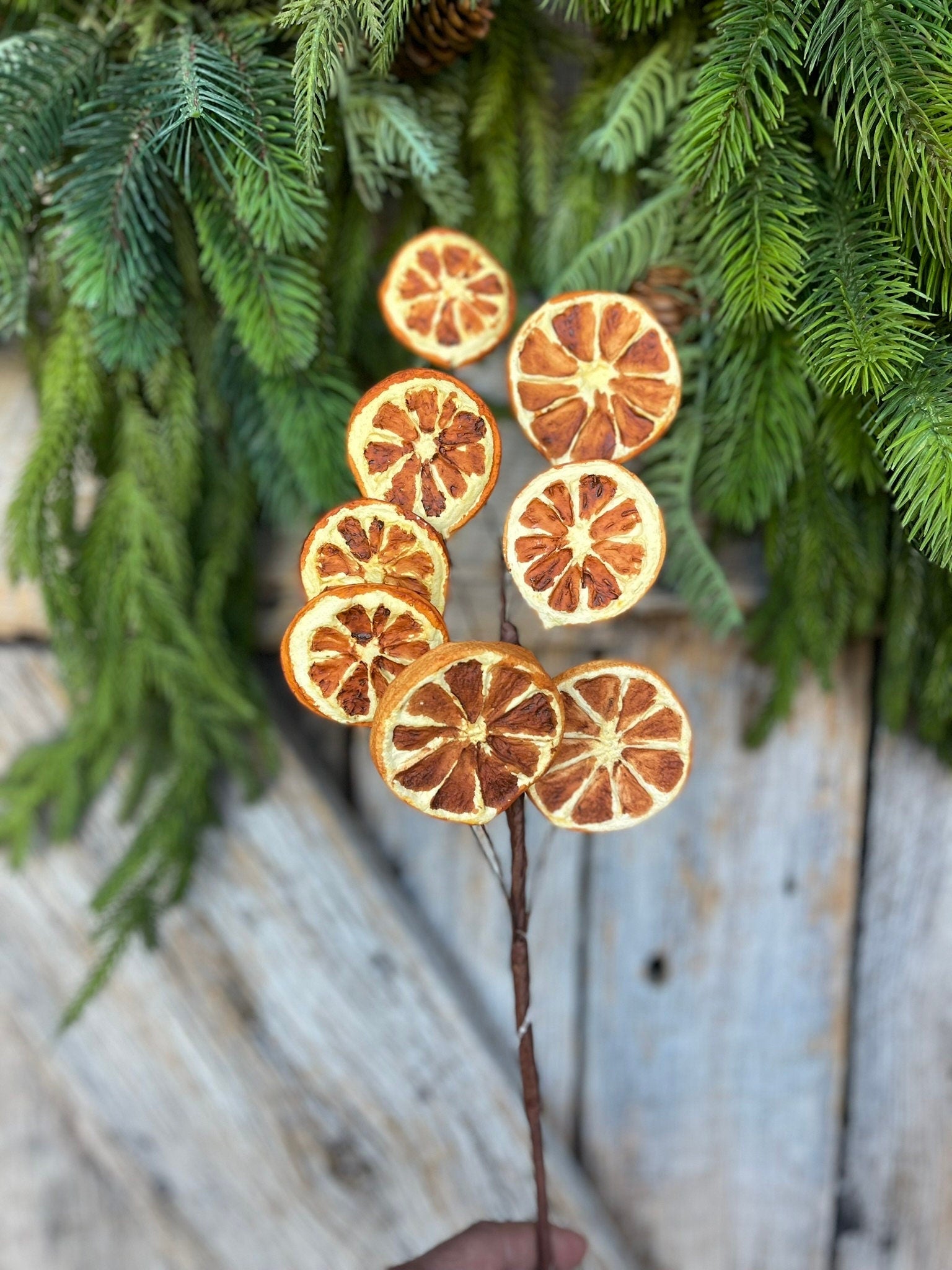 18.5" Orange Slice Spray, Artificial Orange Slice, Christmas Oranges