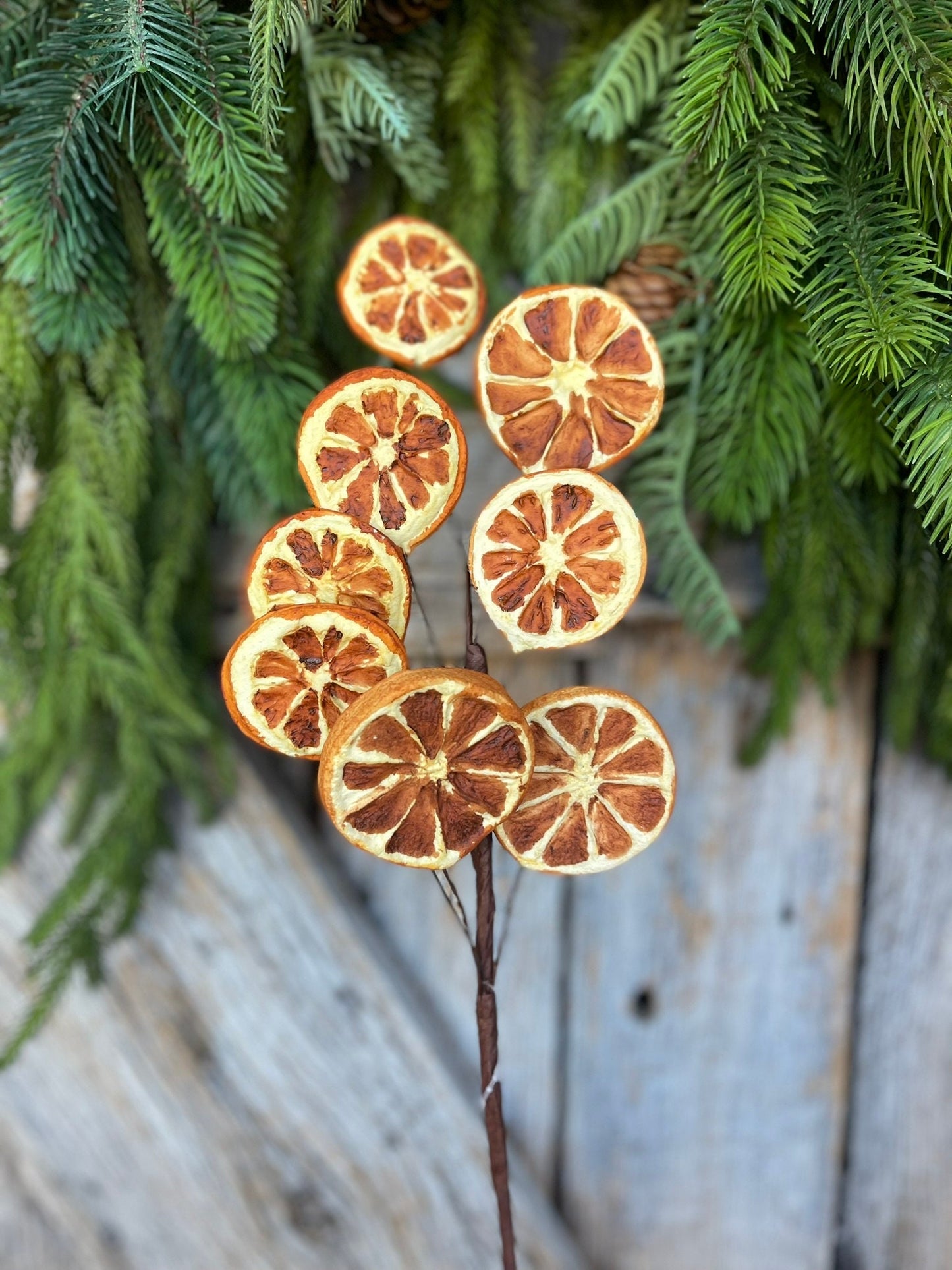 18.5" Orange Slice Spray, Artificial Orange Slice, Christmas Oranges