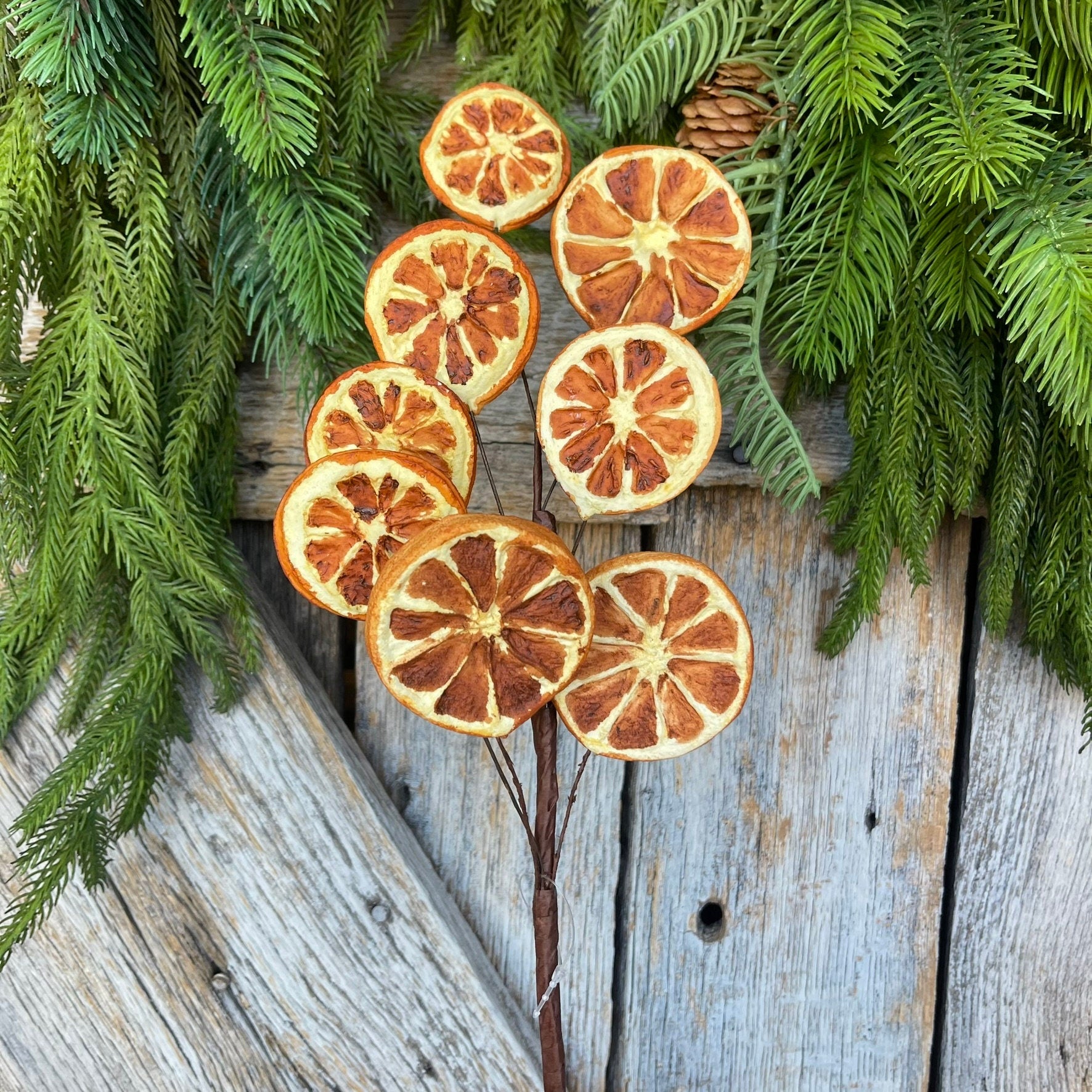 18.5" Orange Slice Spray, Artificial Orange Slice, Christmas Oranges