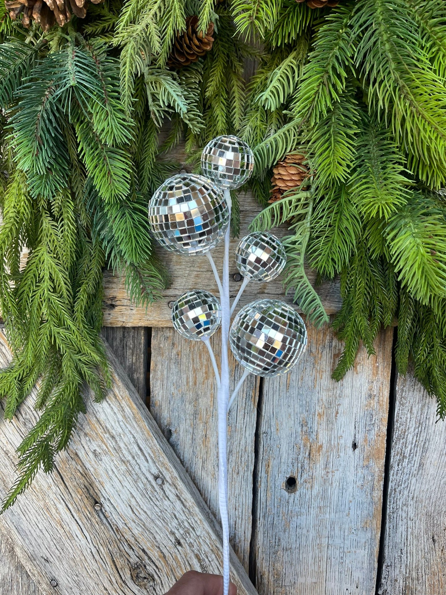 16" Silver Disco Ball Spray, Disco Decor