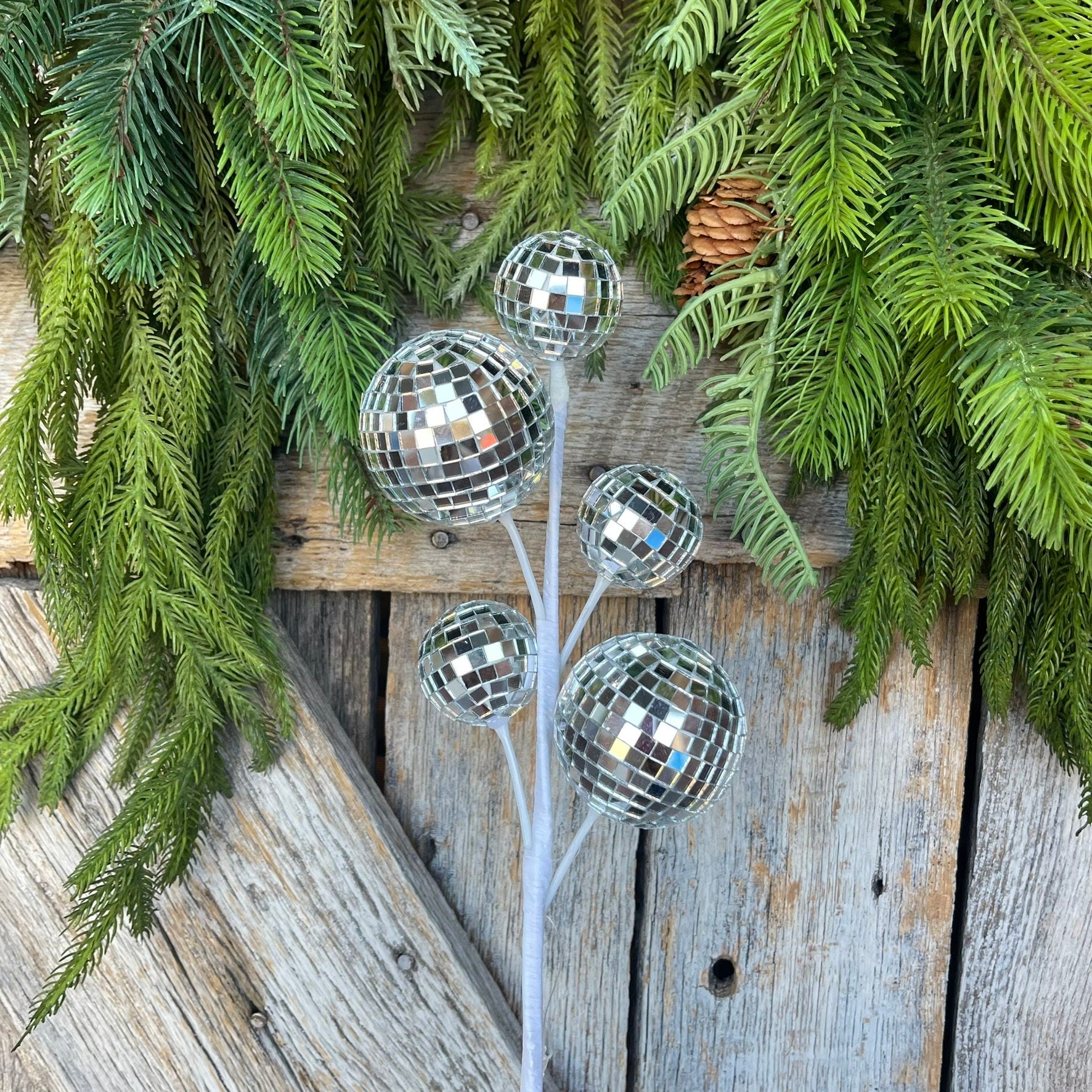 16" Silver Disco Ball Spray, Disco Decor