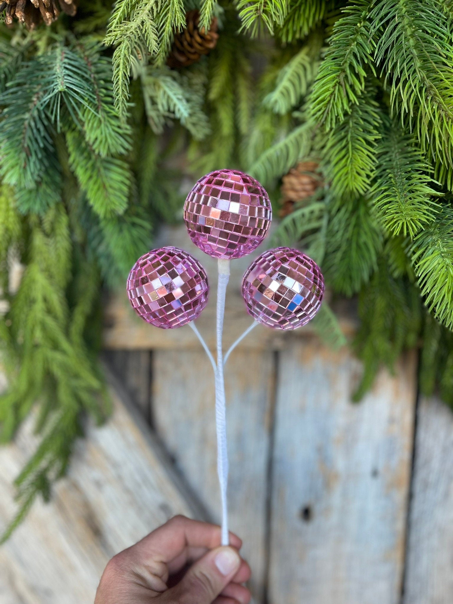 10" Pink Disco Ball Spray, Pinkmas Decor