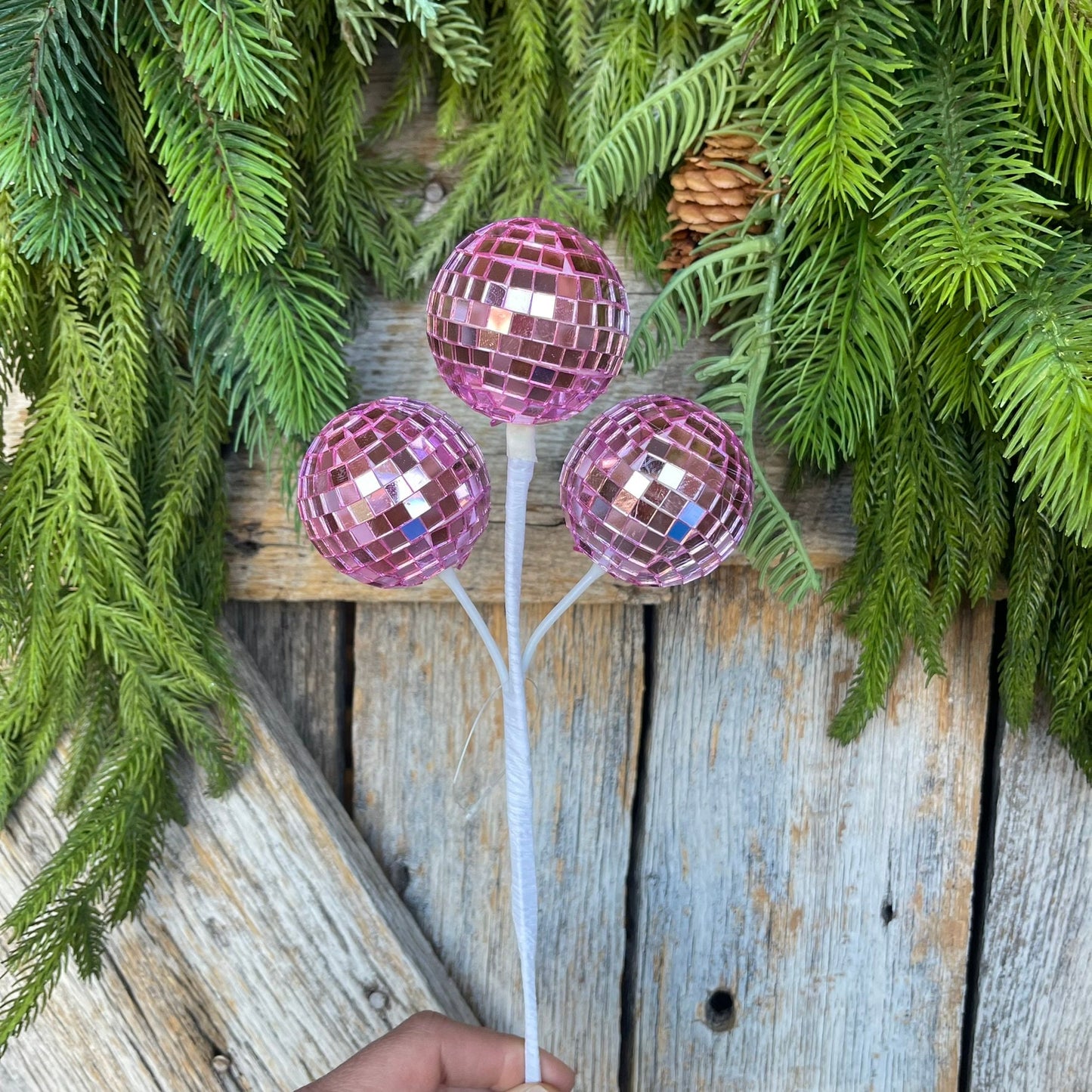 10" Pink Disco Ball Spray, Pinkmas Decor