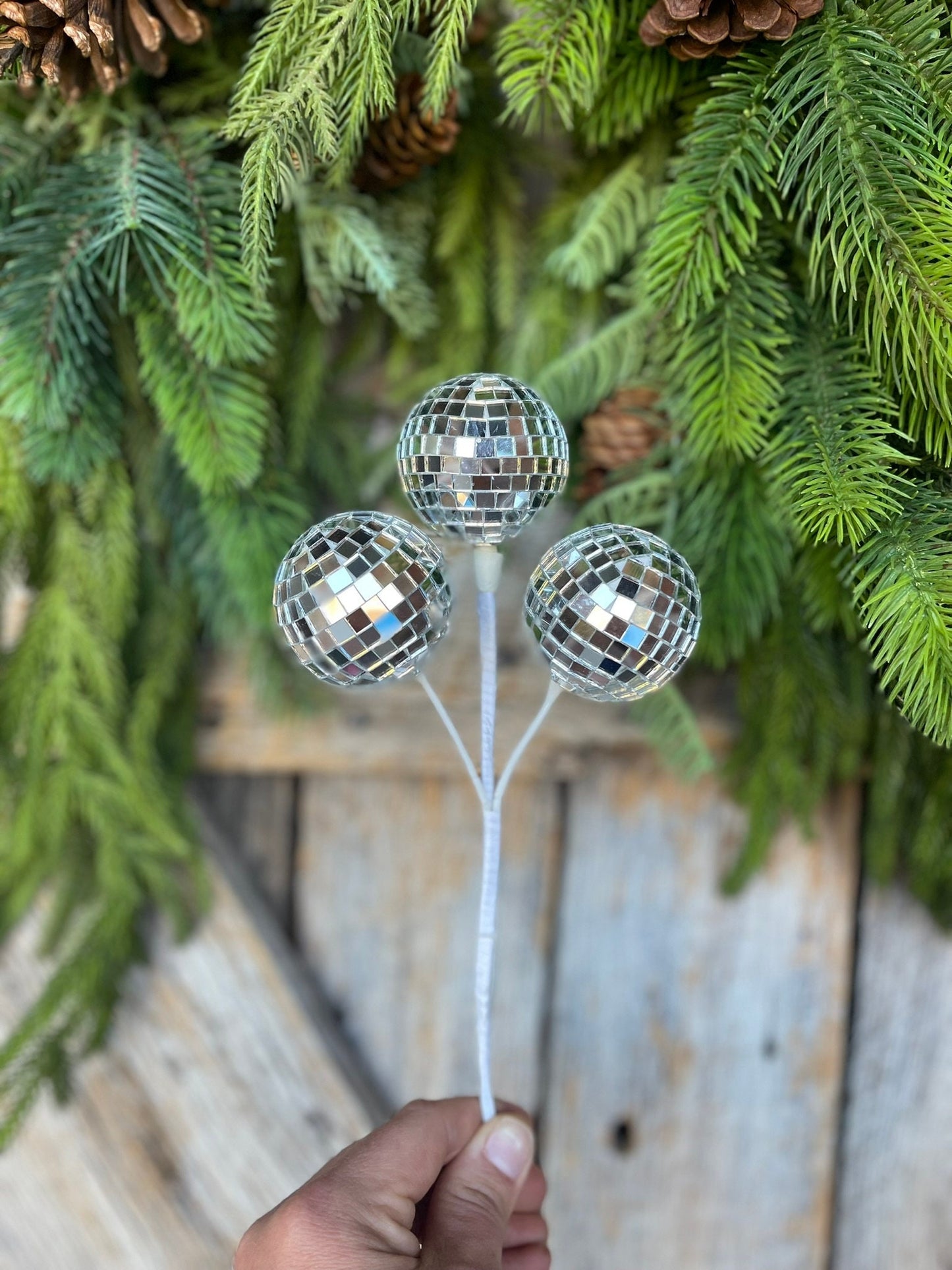 10" Silver Disco Ball Spray, Disco Decor