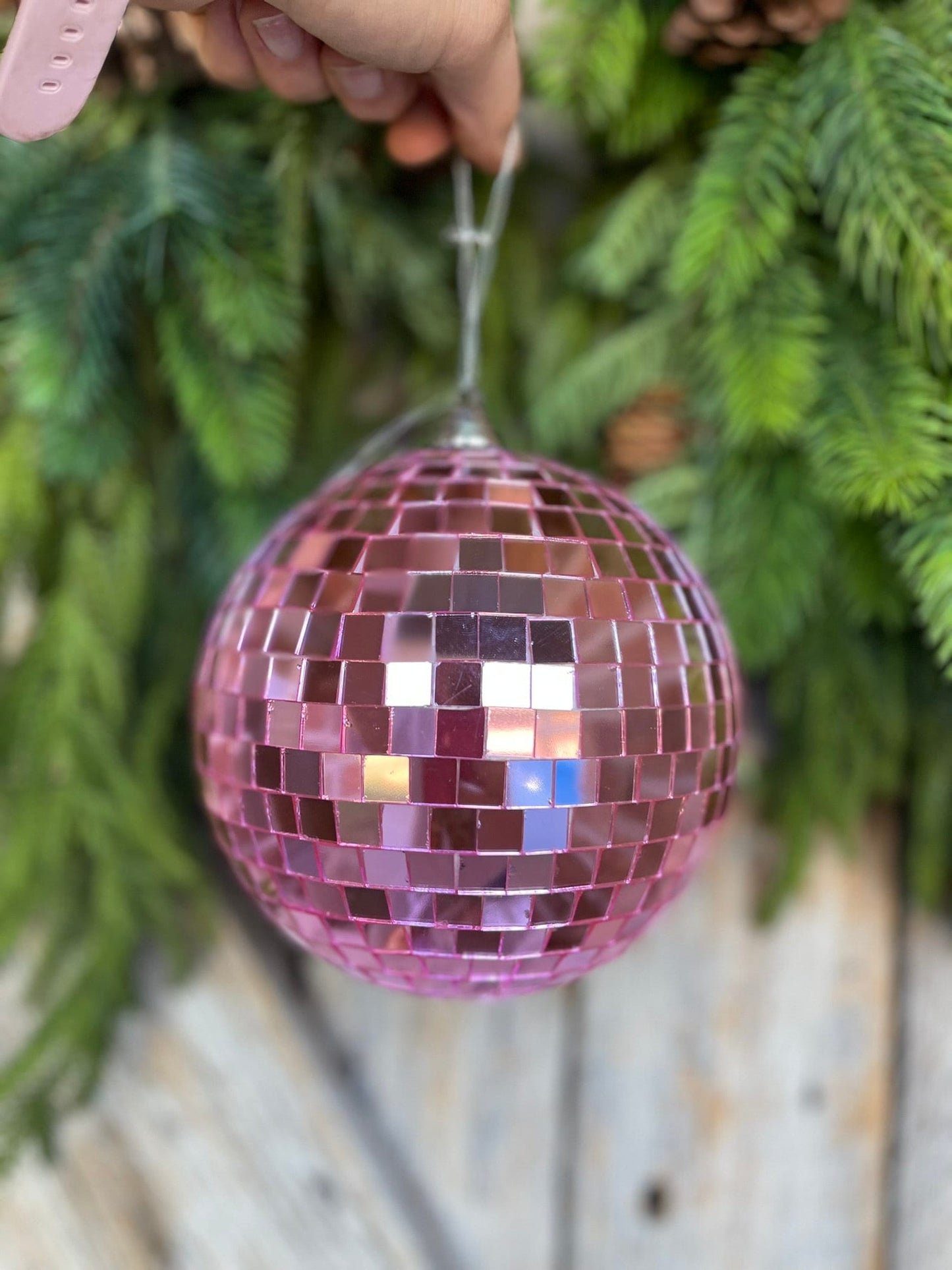 6" Pink Disco Ball, Pinkmas Decor, Pink Disco Balls