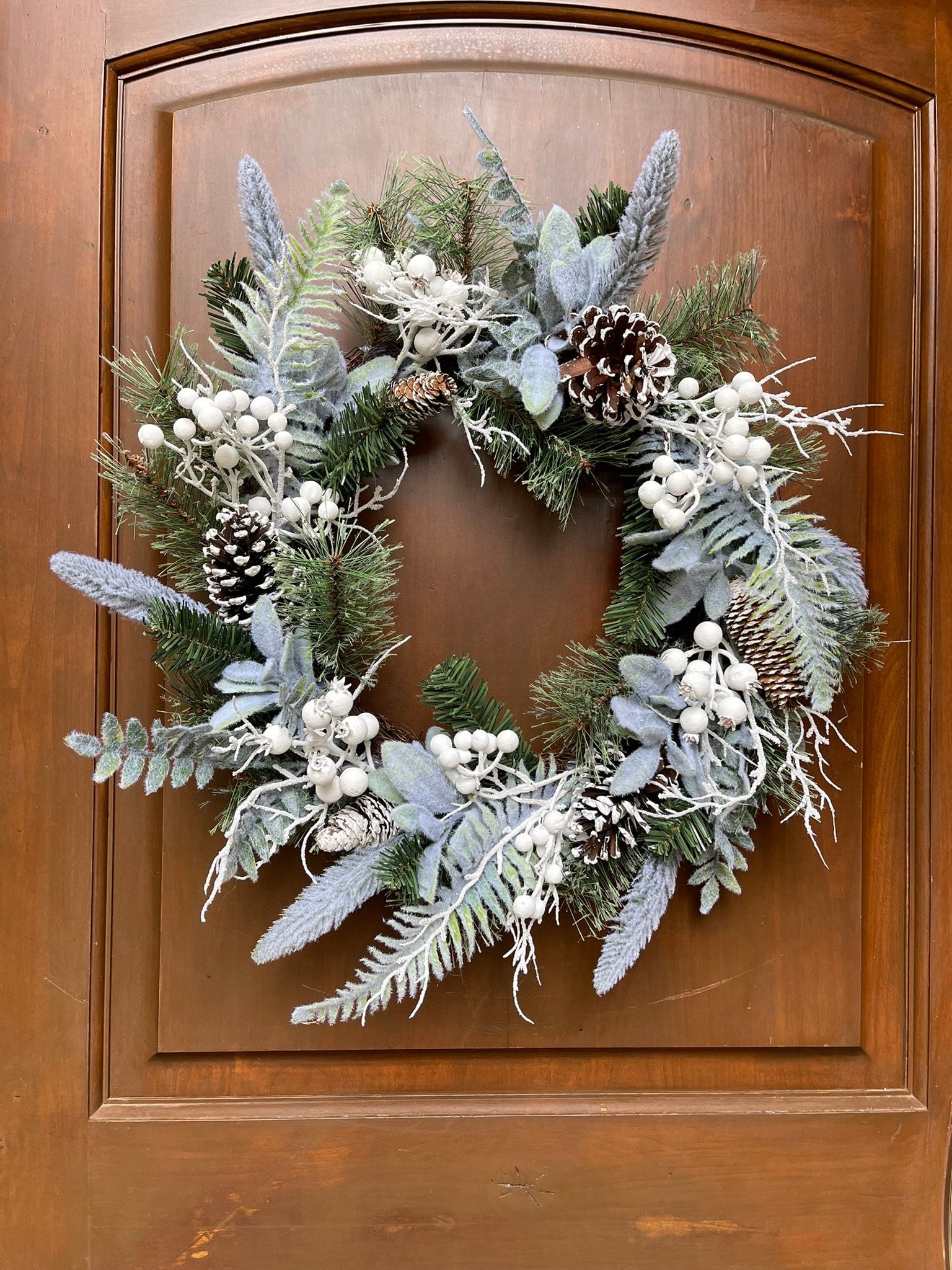 24" Mixed Pinecone Wreath, Artificial Pine Wreath