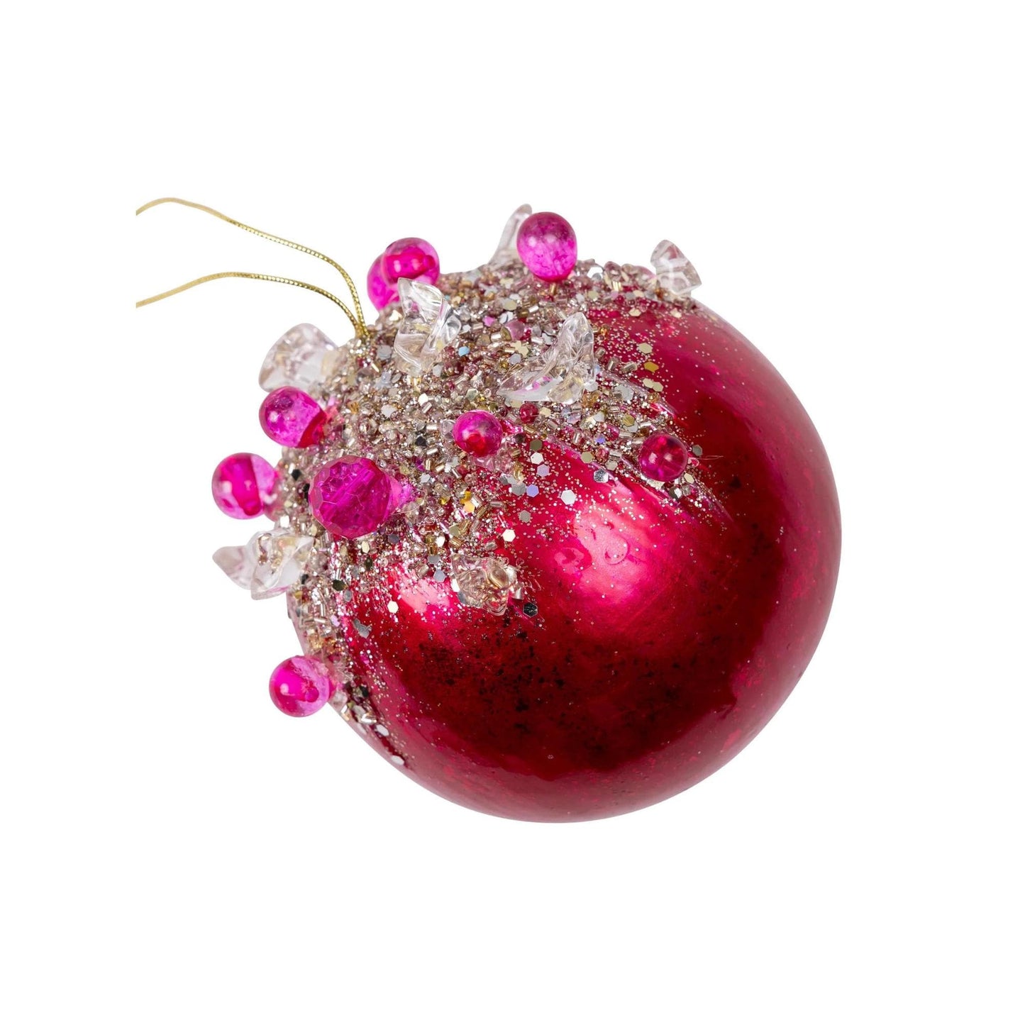 5" Hot Pink Crystal Jeweled Ornament, Hot Pink Ornament, Jeweled Ornament, Christmas Tree Ornament, Pinkmas Ornament, Farrisilk, FW361-08