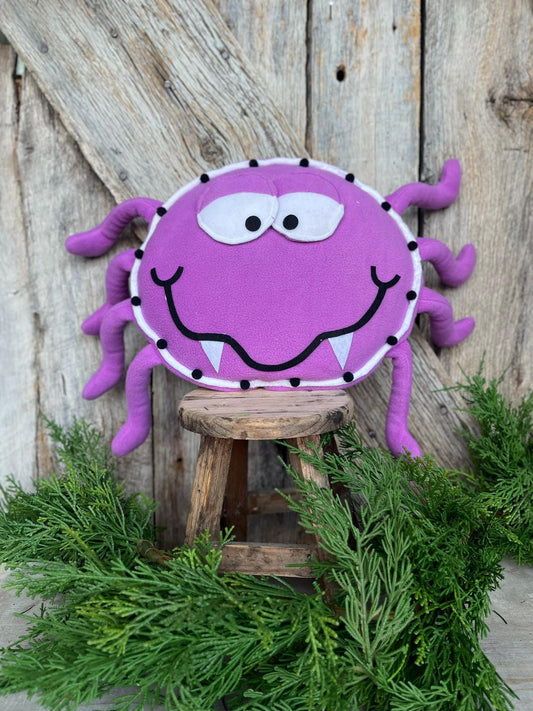 12" Plush Purple Spider, Halloween SPider, Halloween Wreath Attachment