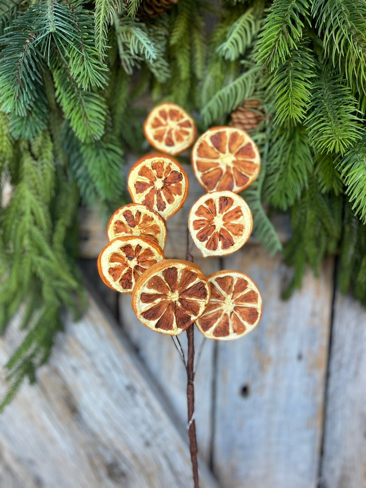 18.5" Orange Slice Spray, Artificial Orange Slice, Christmas Oranges