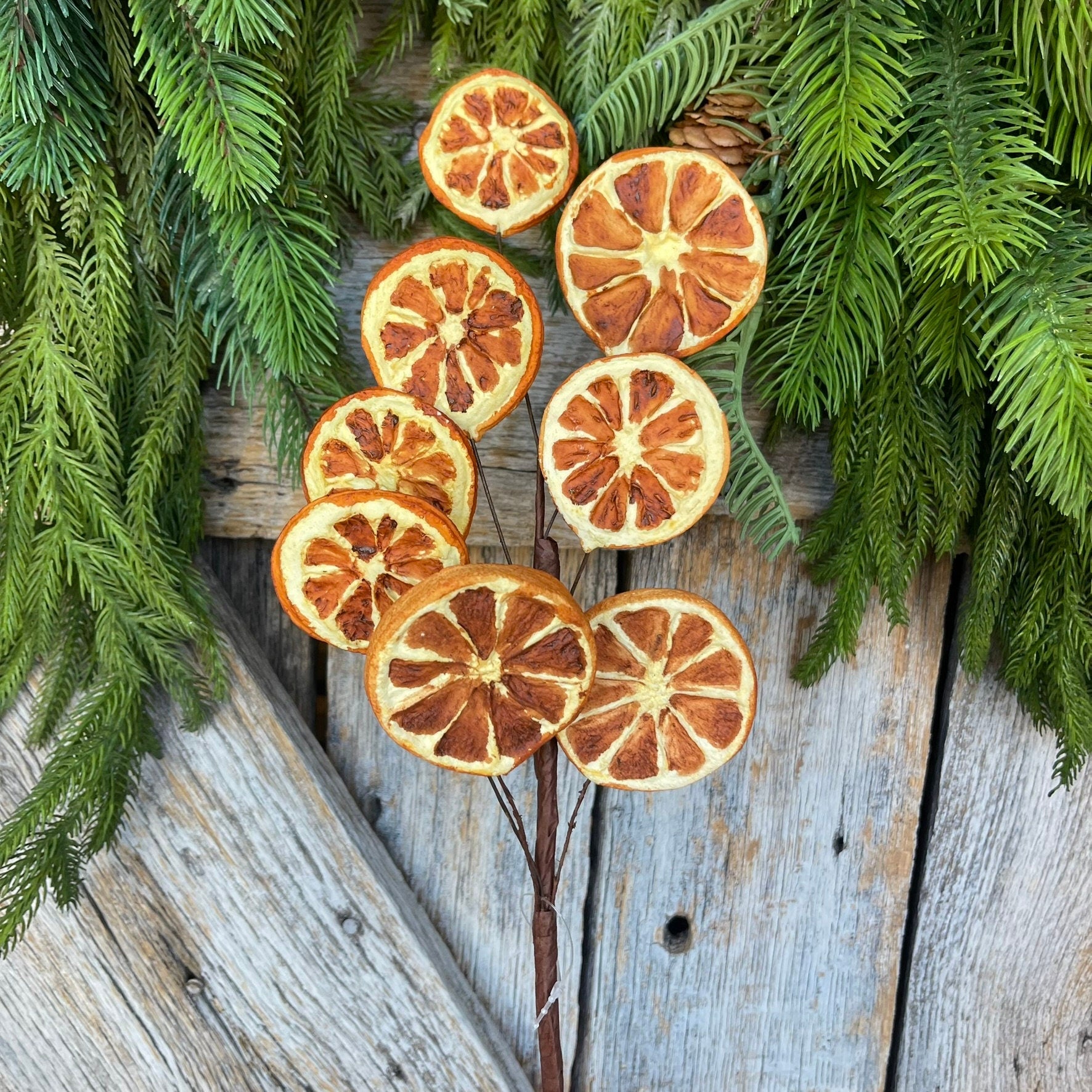 18.5" Orange Slice Spray, Artificial Orange Slice, Christmas Oranges