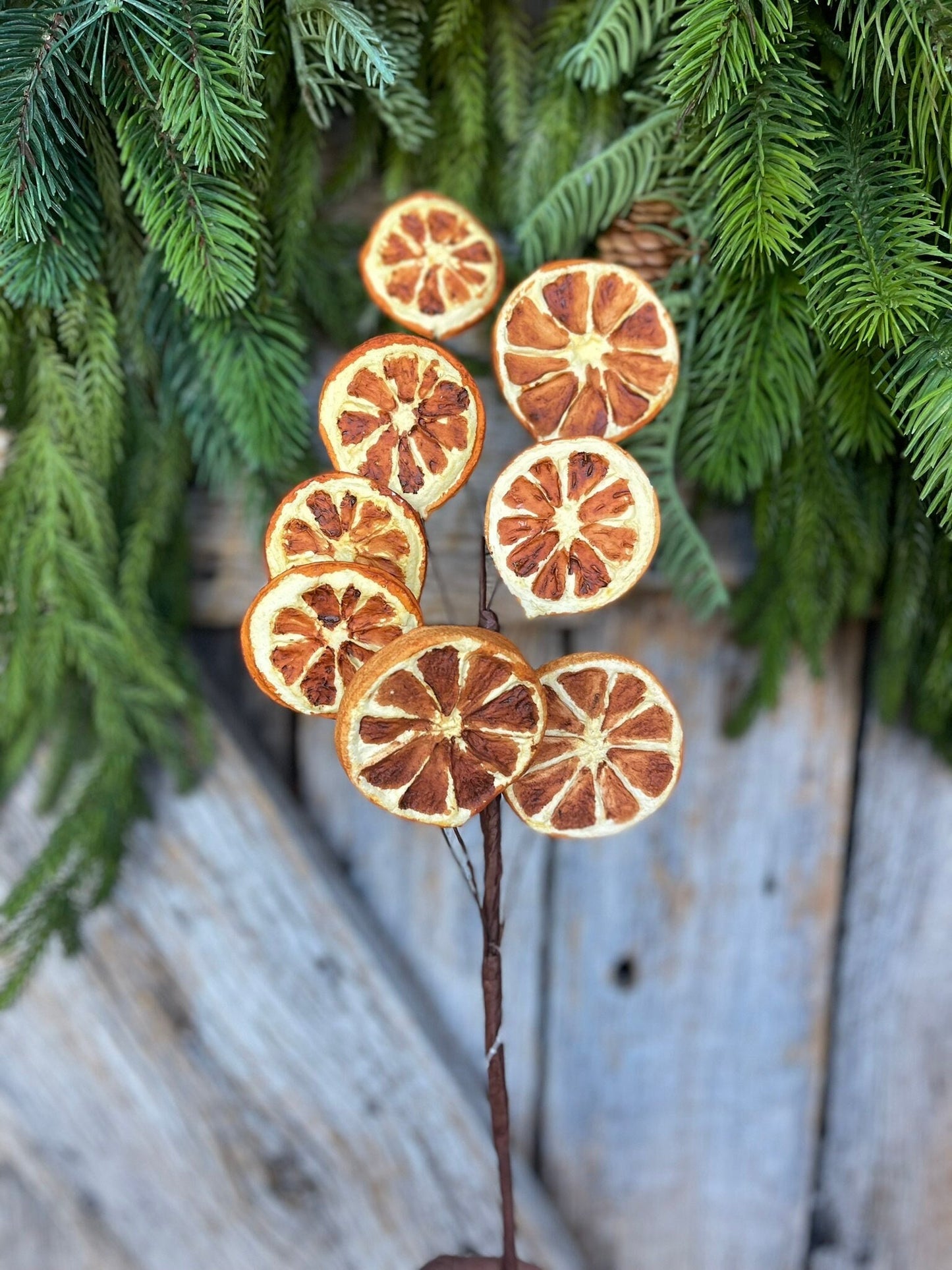 18.5" Orange Slice Spray, Artificial Orange Slice, Christmas Oranges