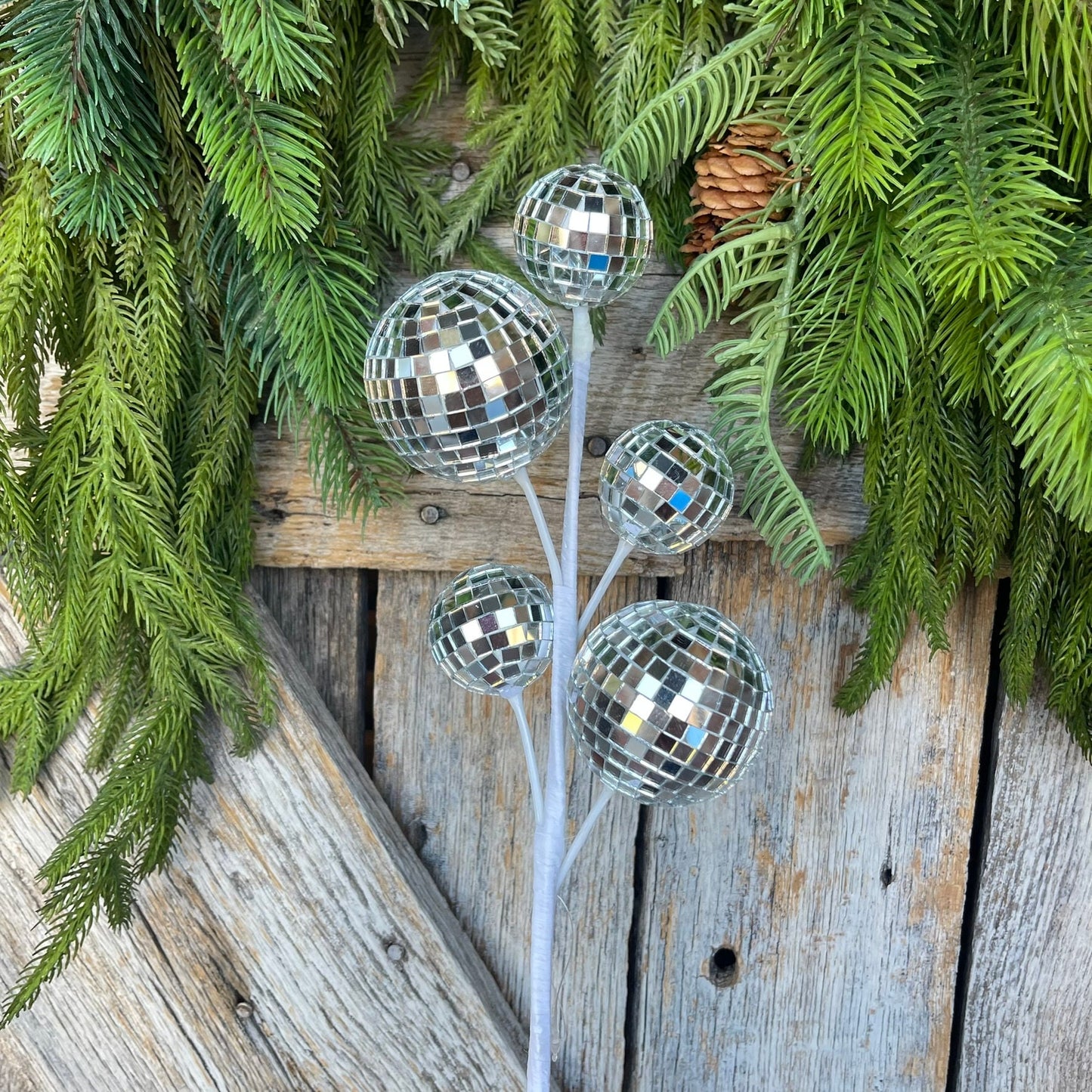 16" Silver Disco Ball Spray, Disco Decor