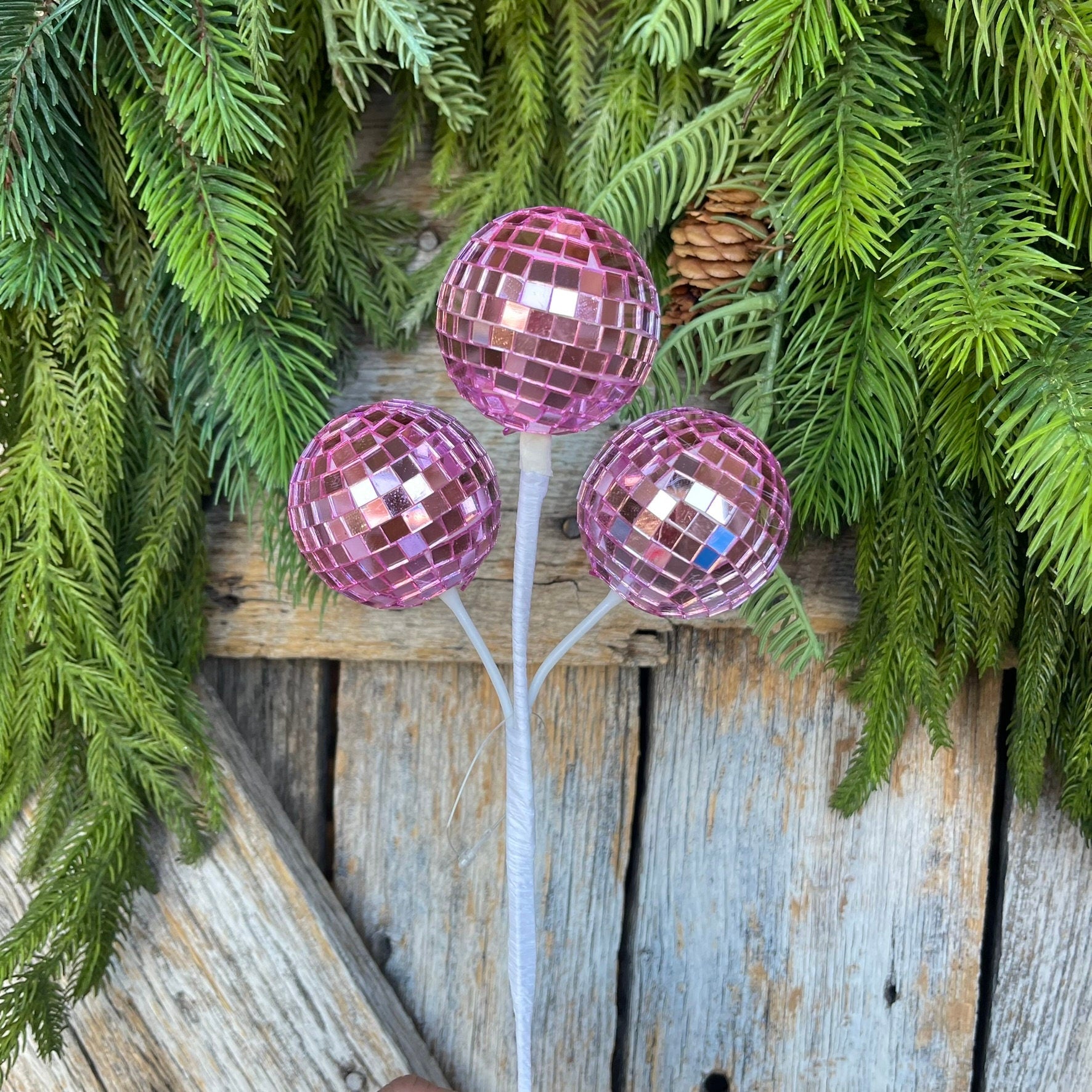 10" Pink Disco Ball Spray, Pinkmas Decor