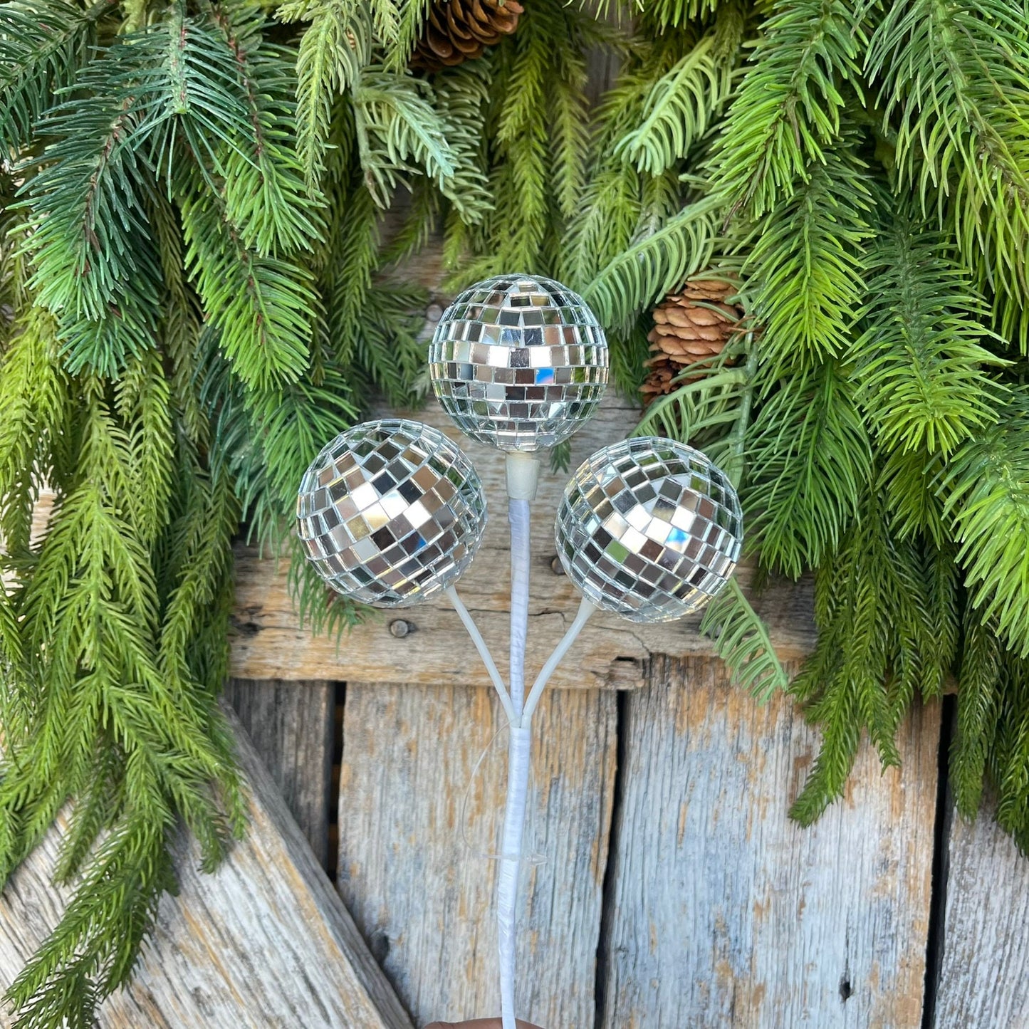 10" Silver Disco Ball Spray, Disco Decor