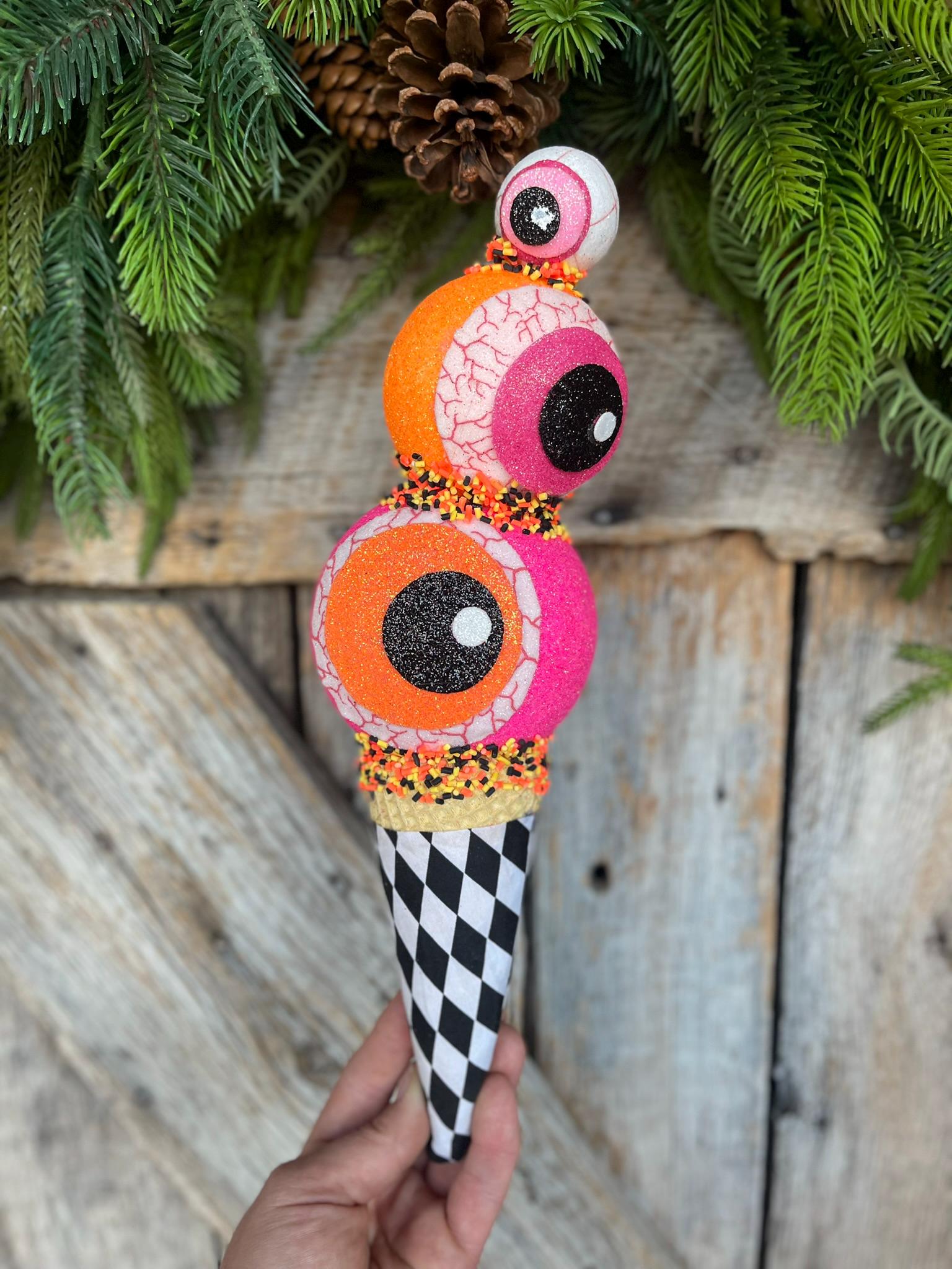 13" Halloween Ice Cream Cone, Halloween Wreath Supply