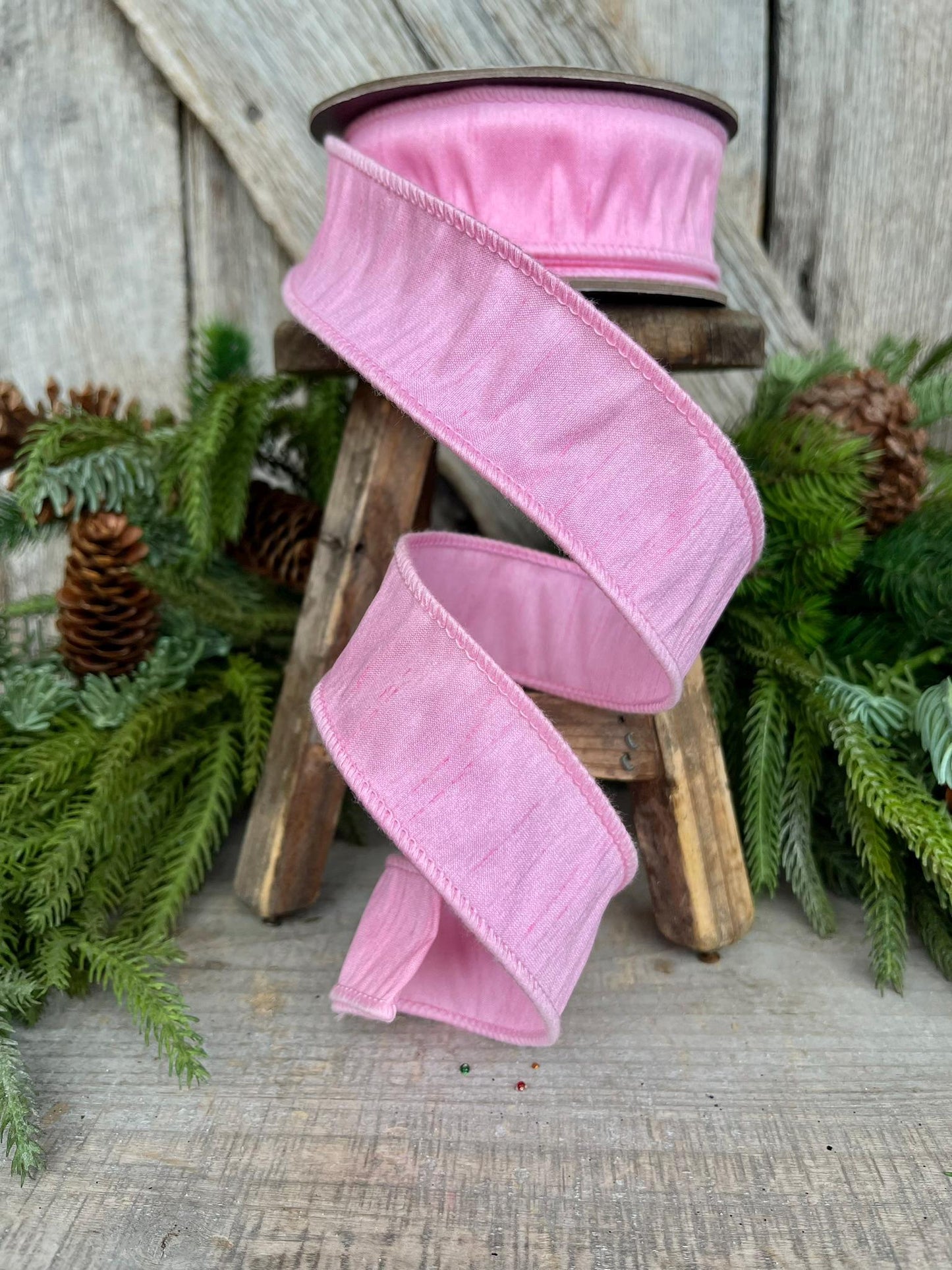 1.5" Bubblegum Pink Ribbon, Pink Wired Ribbon