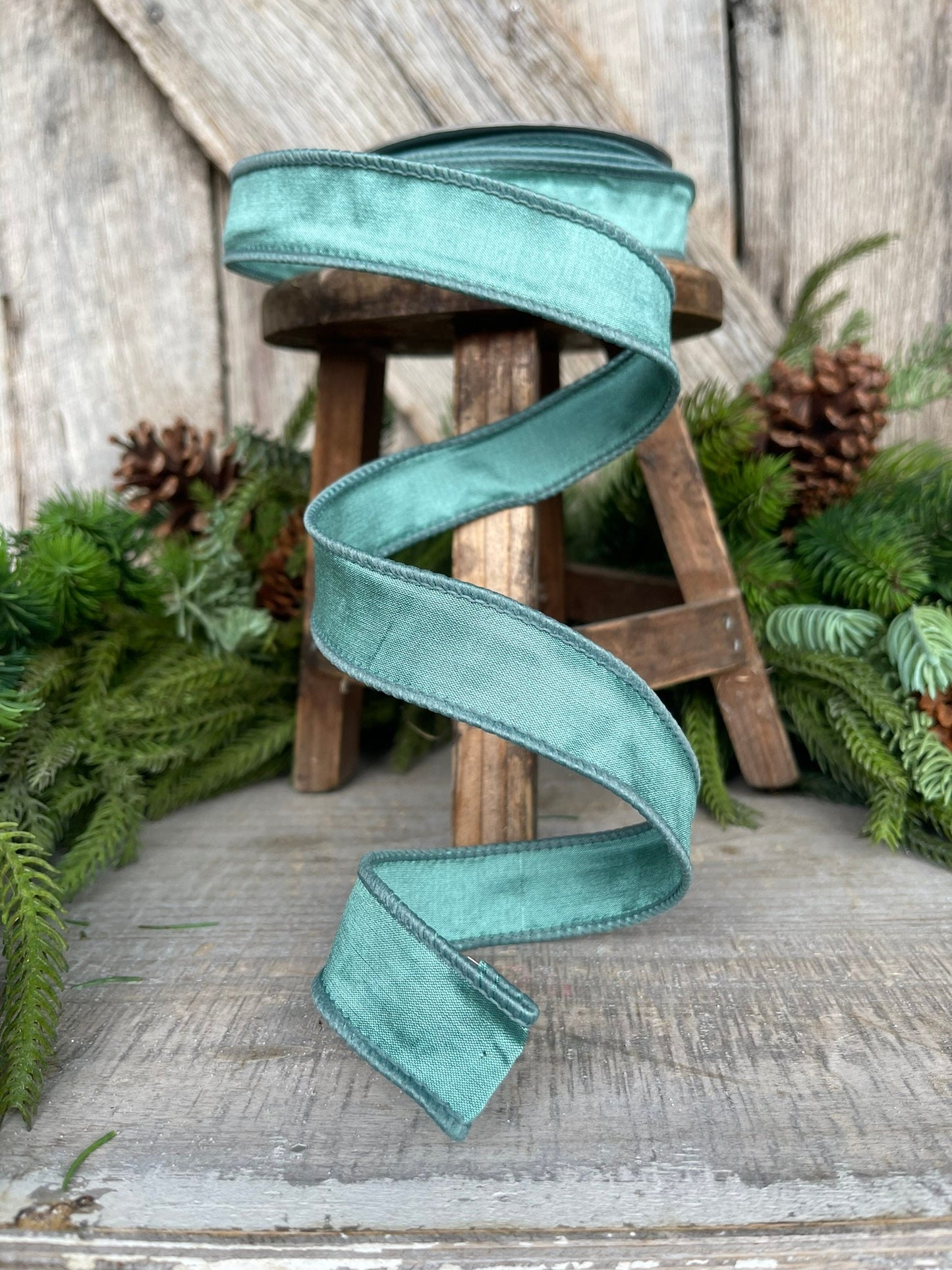 1" Teal Taffeta, Farrislk ribbon