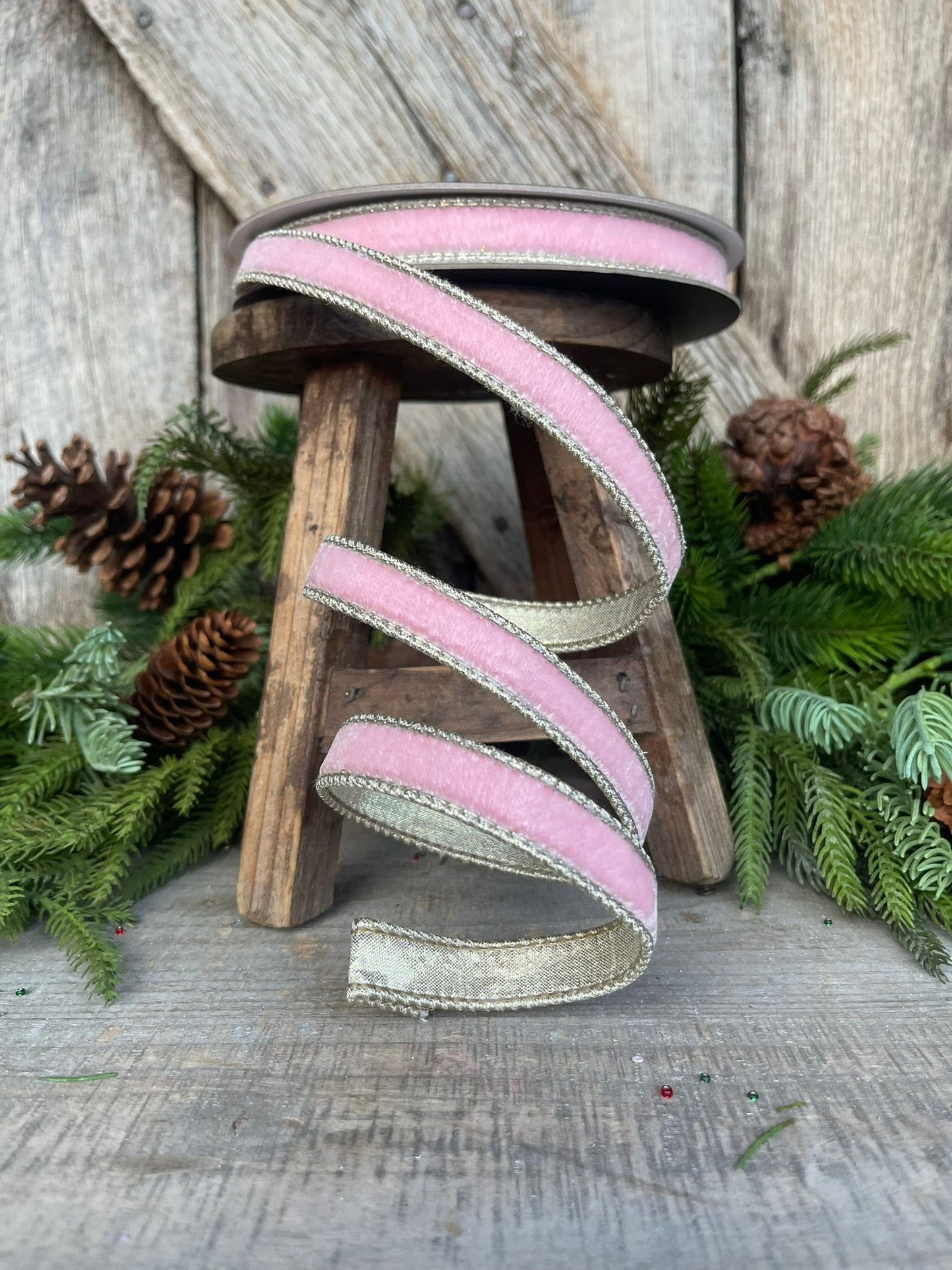 3/4" Baby Pink Flashy Velvet RIbbon, Pink Ribbon