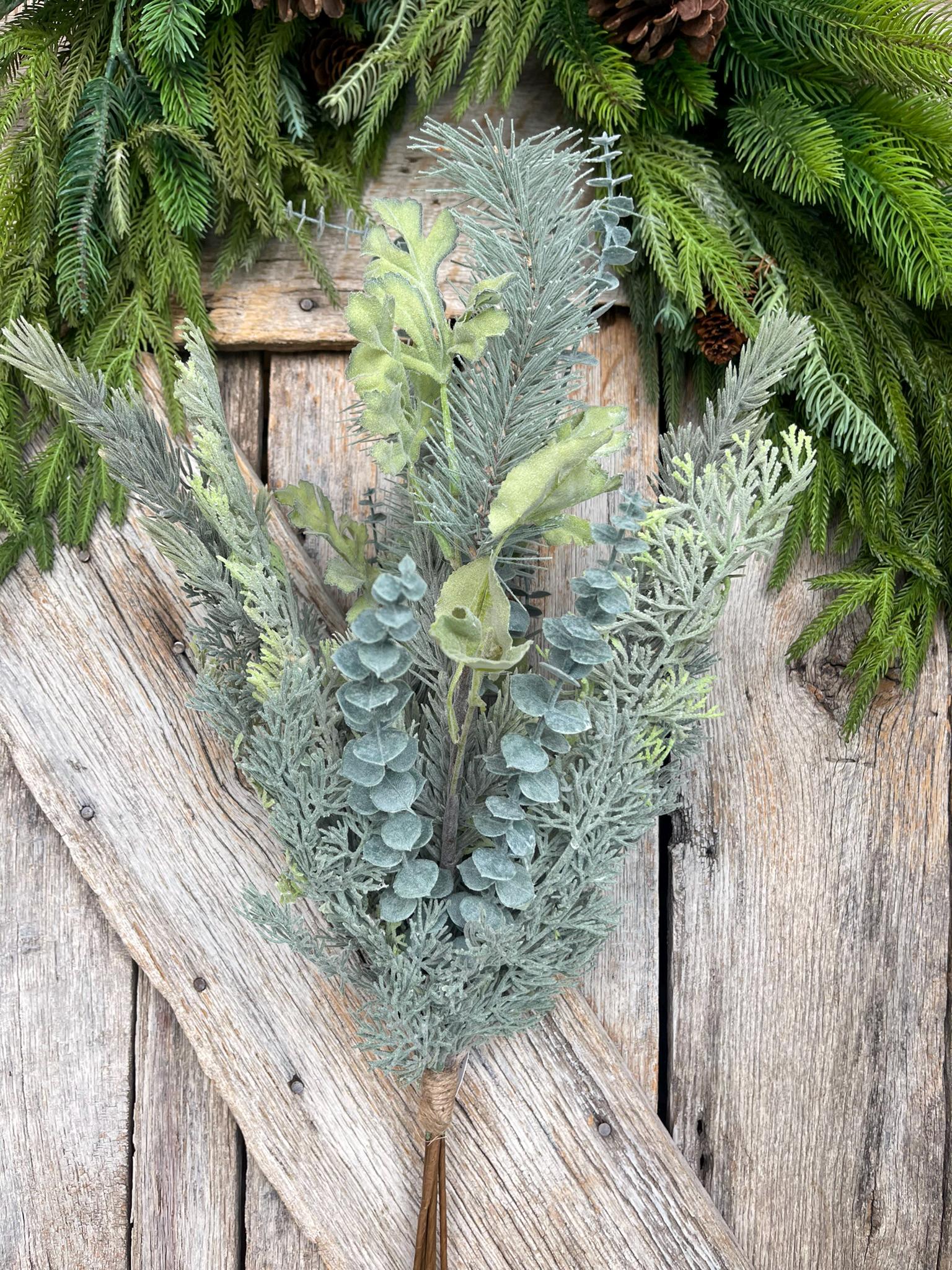 32" Mixed Pine Cypress Bundle, Christmas Greenery