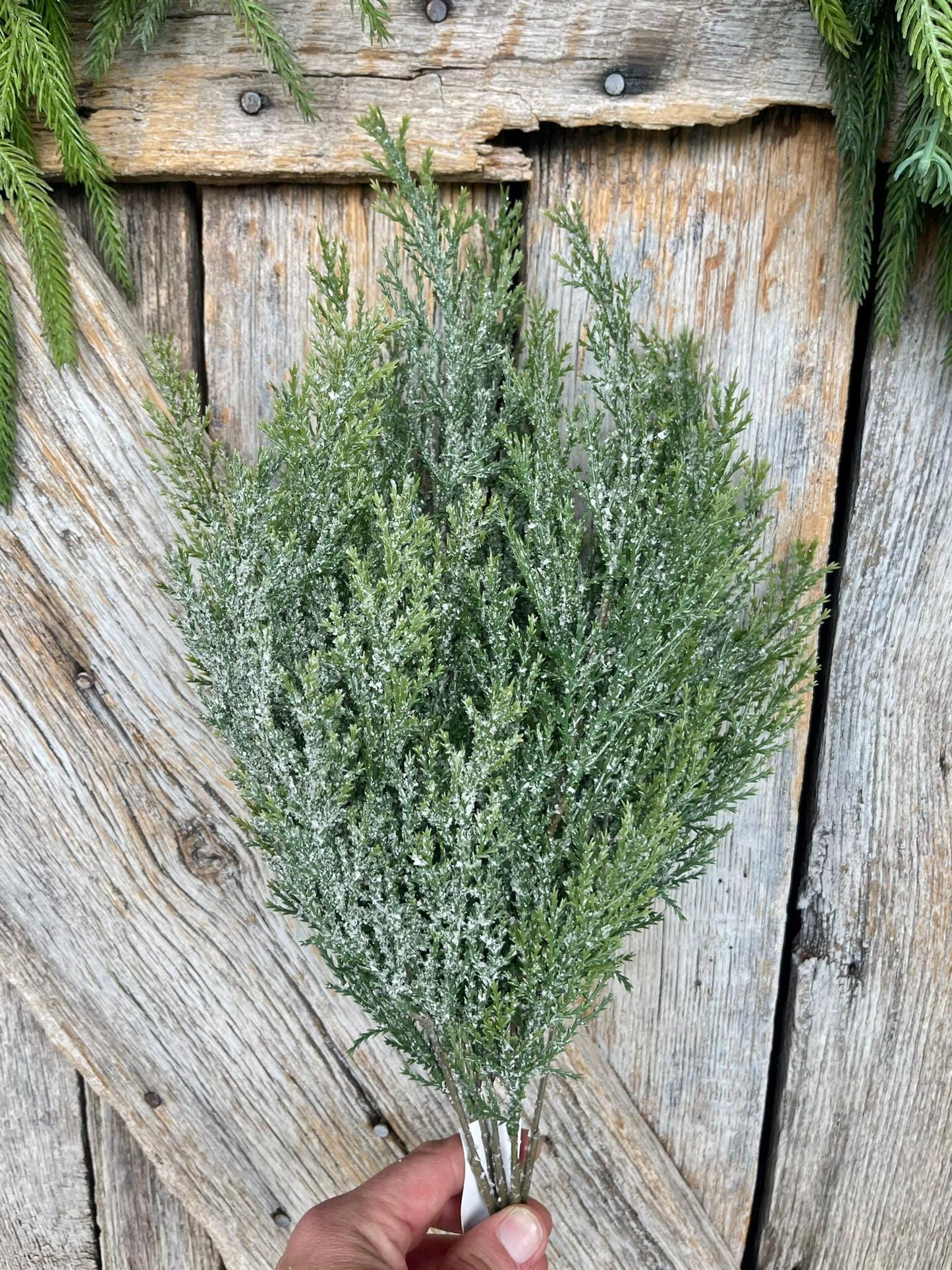 21" Cedar Bush, Frosted Pine Bush, Artificial pine spray, Christmas greenery, Christmas spray, Christmas pick, Christmas pine, 84351