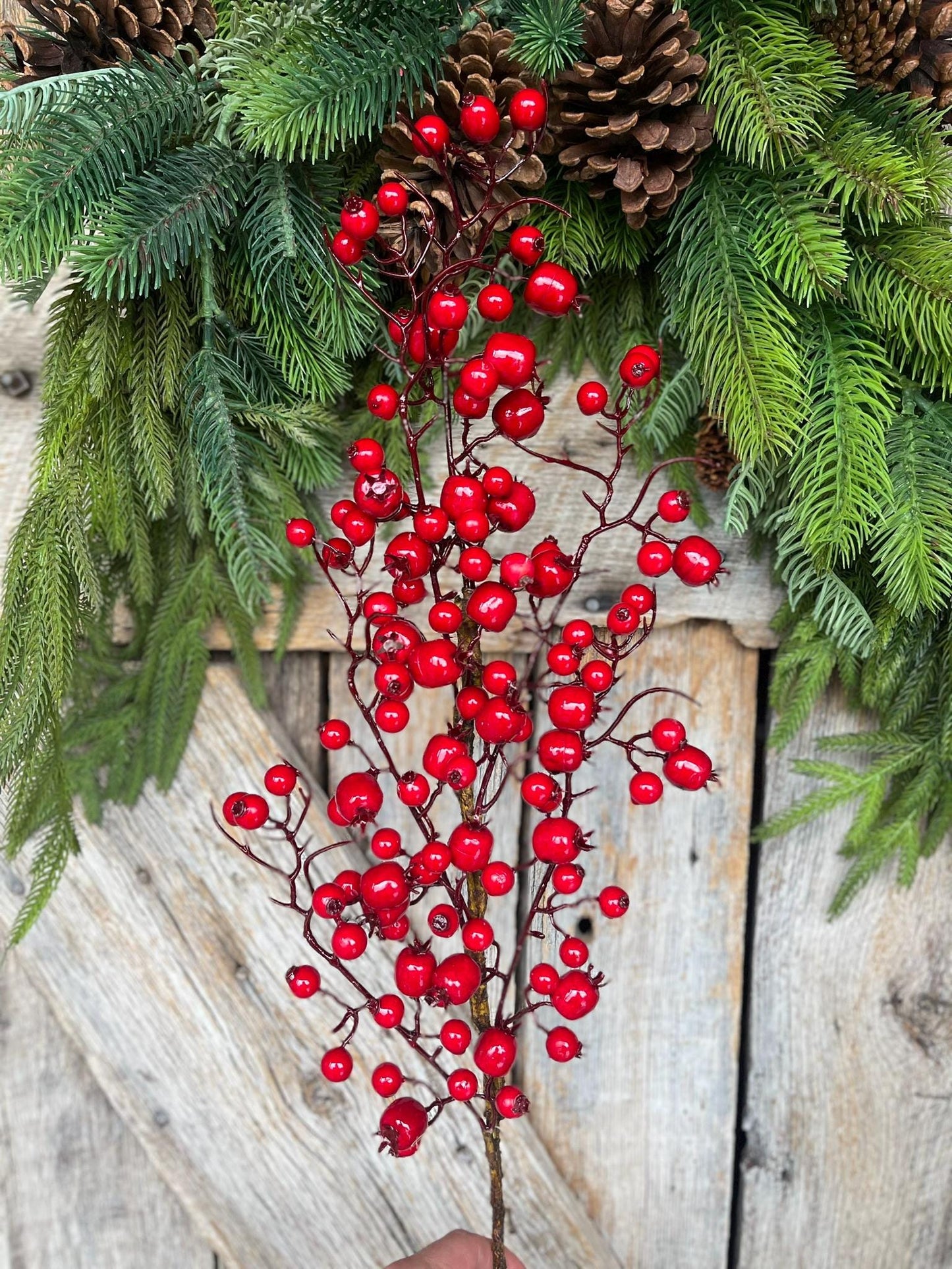 30" Red Berry Spray, Christmas Berry Spray, Christmas Berries, 84407