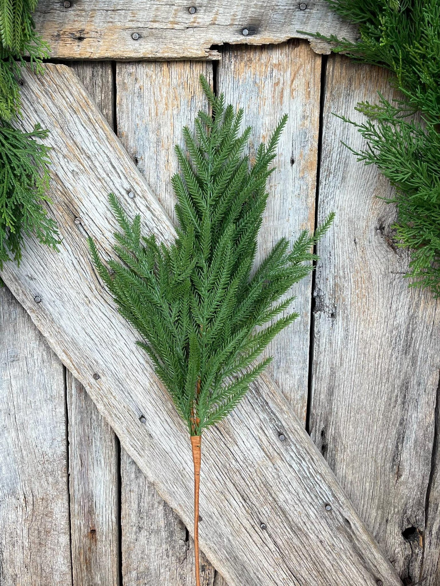 27" Norfolk Pine Spray, Real Touch Norfold Pine, Artificial Pine Spray, Christmas Greenery, Pine Spray, Artificial Greenery, 84371