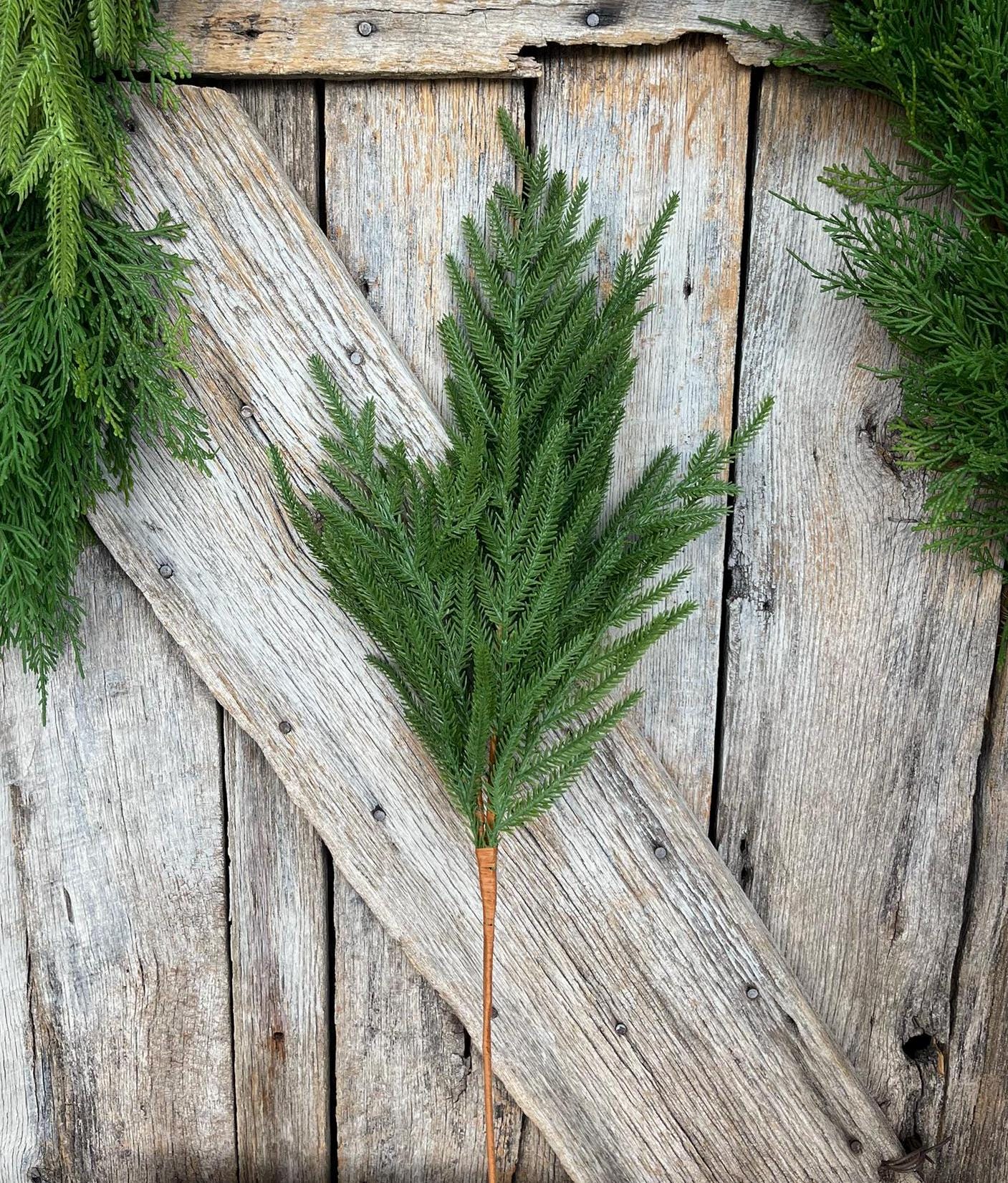 27" Norfolk Pine Spray, Real Touch Norfold Pine, Artificial Pine Spray, Christmas Greenery, Pine Spray, Artificial Greenery, 84371