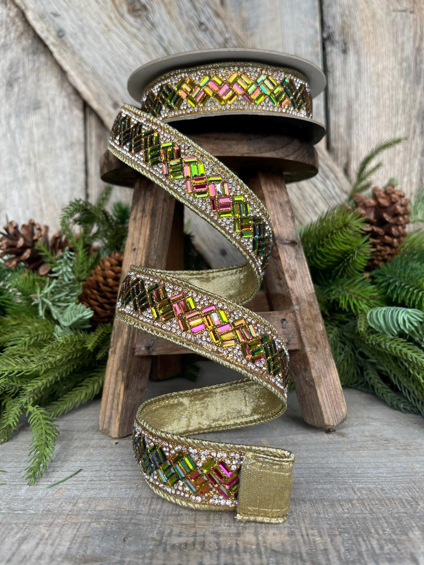 1" Jubilee Jewel Ribbon, Farrisilk Ribbon, Christmas RIbbon