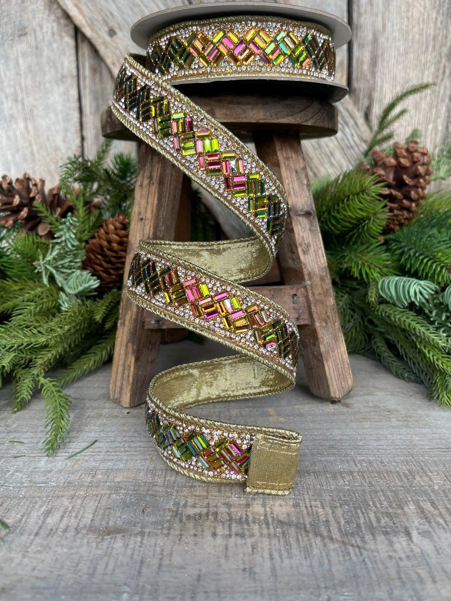 1" Jubilee Jewel Ribbon, Farrisilk Ribbon, Christmas RIbbon