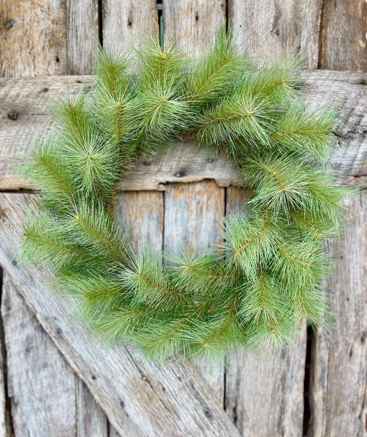 24" Thick Pine Wreath, Christmas Wreath