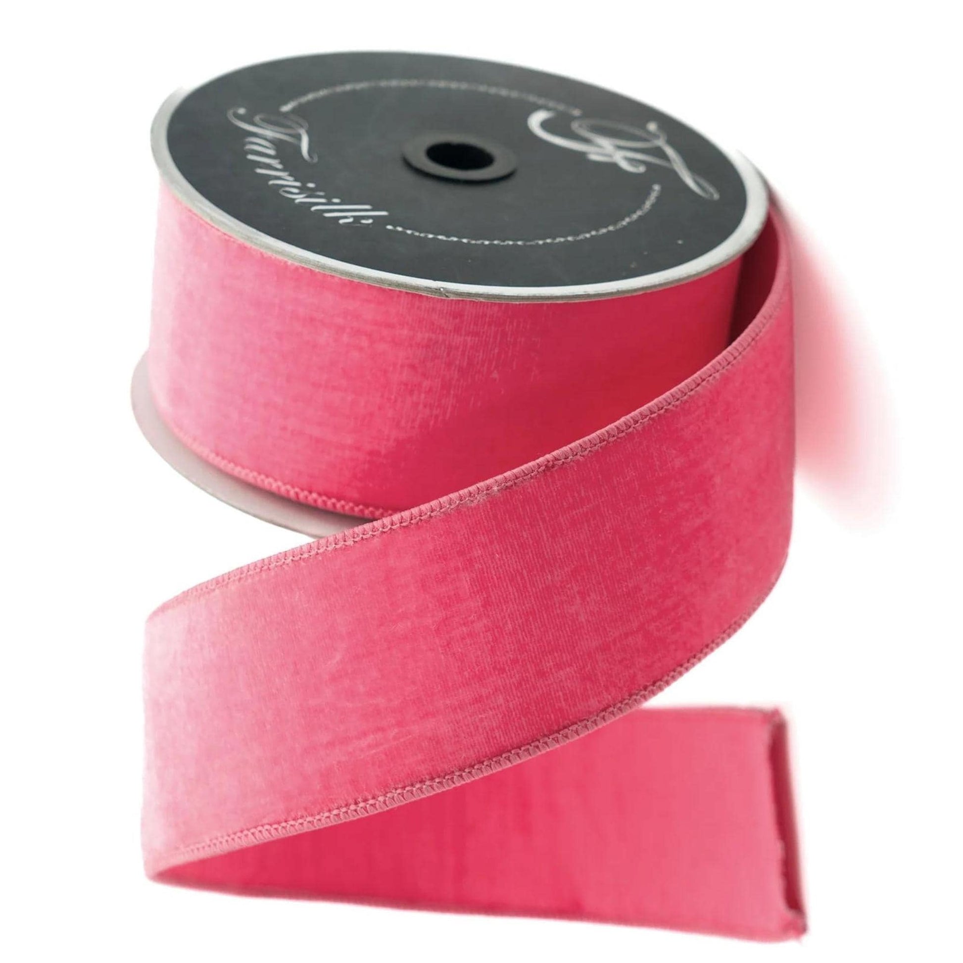 2.5" Bubblegum Pink Velvet Ribbon, Farrisilk Ribbon