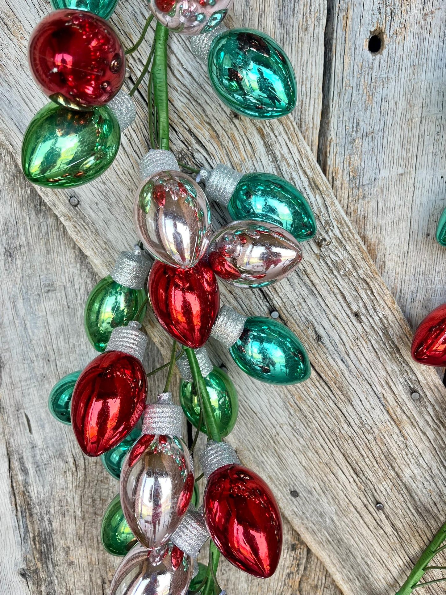 70" Retro Bulb Garland, Shatterproof Bulb Ornament Garland, Christmas Garland, Garland for Christmas Tree