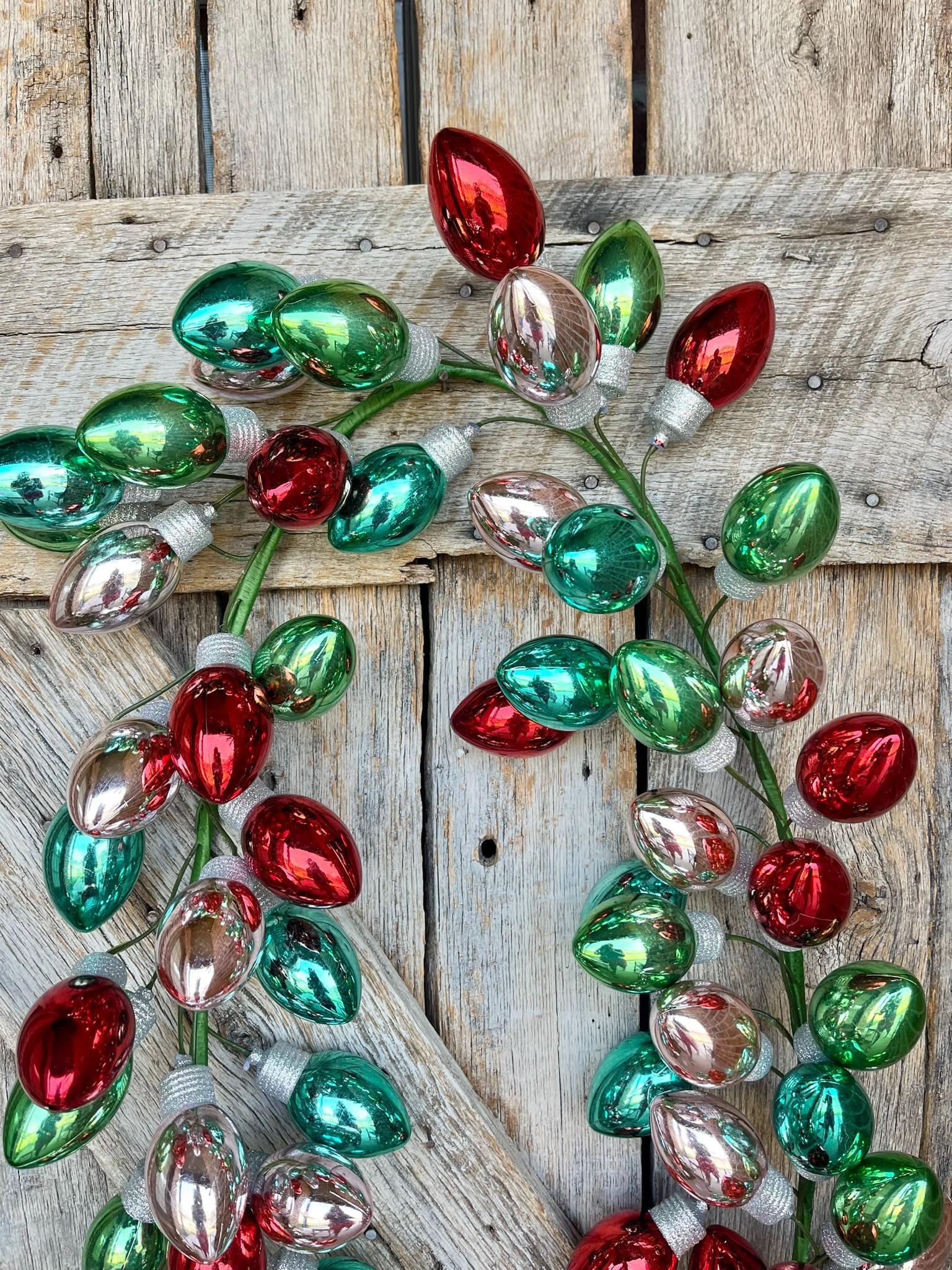 70" Retro Bulb Garland, Shatterproof Bulb Ornament Garland, Christmas Garland, Garland for Christmas Tree