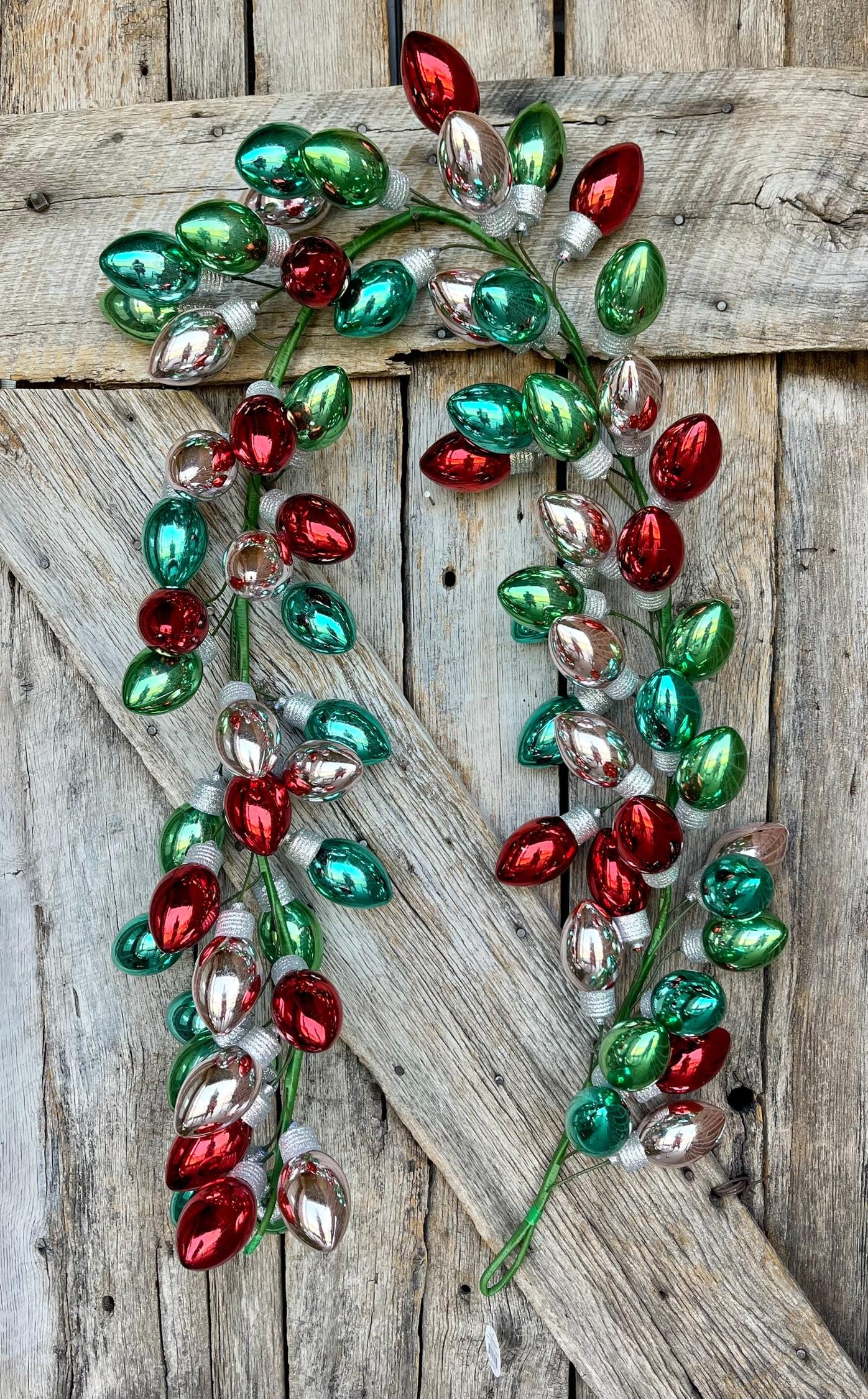 70" Retro Bulb Garland, Shatterproof Bulb Ornament Garland, Christmas Garland, Garland for Christmas Tree