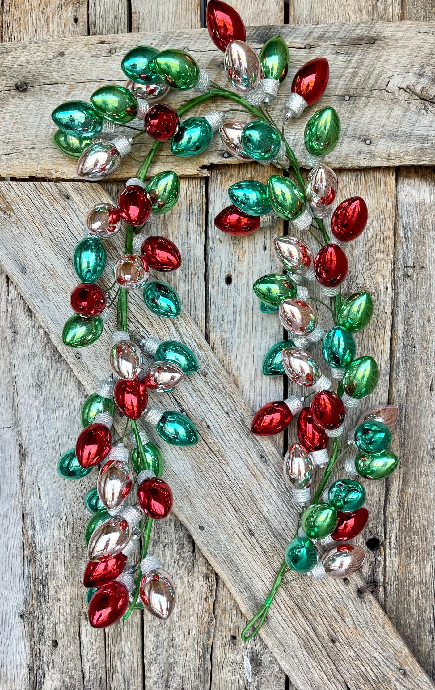 70" Retro Bulb Garland, Shatterproof Bulb Ornament Garland, Christmas Garland, Garland for Christmas Tree