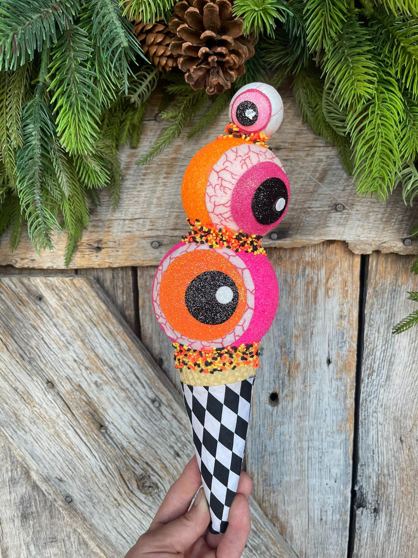 13" Halloween Ice Cream Cone, Halloween Wreath Supply