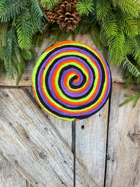 20" Halloween Lollipop, Halloween Floral Pick, Lollipop