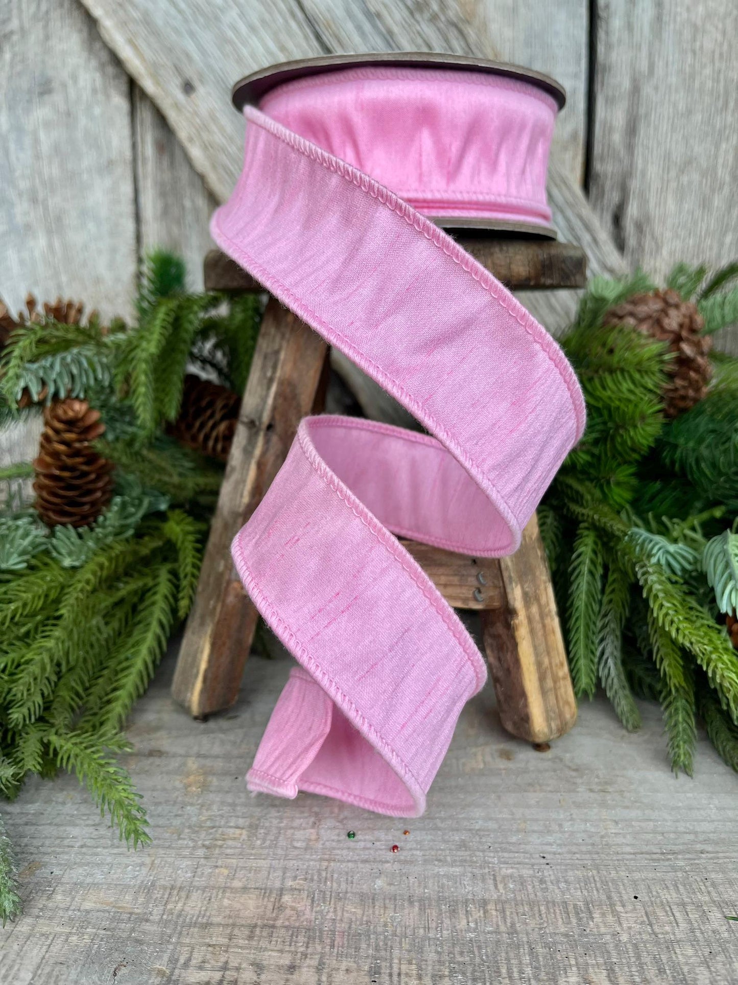 1.5" Bubblegum Pink Ribbon, Pink Wired Ribbon