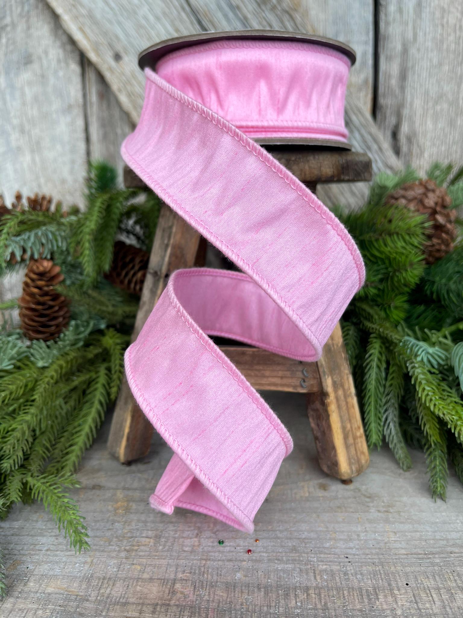 1.5" Bubblegum Pink Ribbon, Pink Wired Ribbon