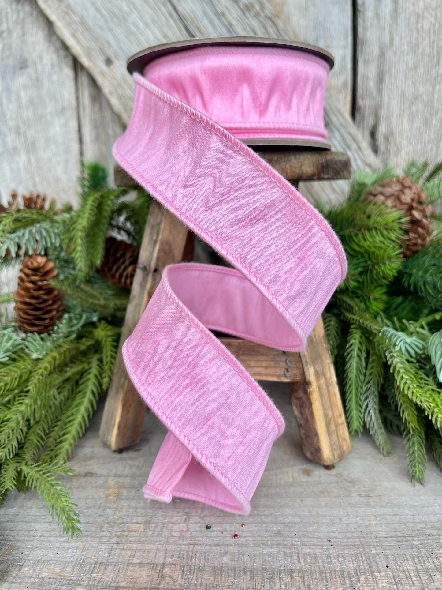 1.5" Bubblegum Pink Ribbon, Pink Wired Ribbon