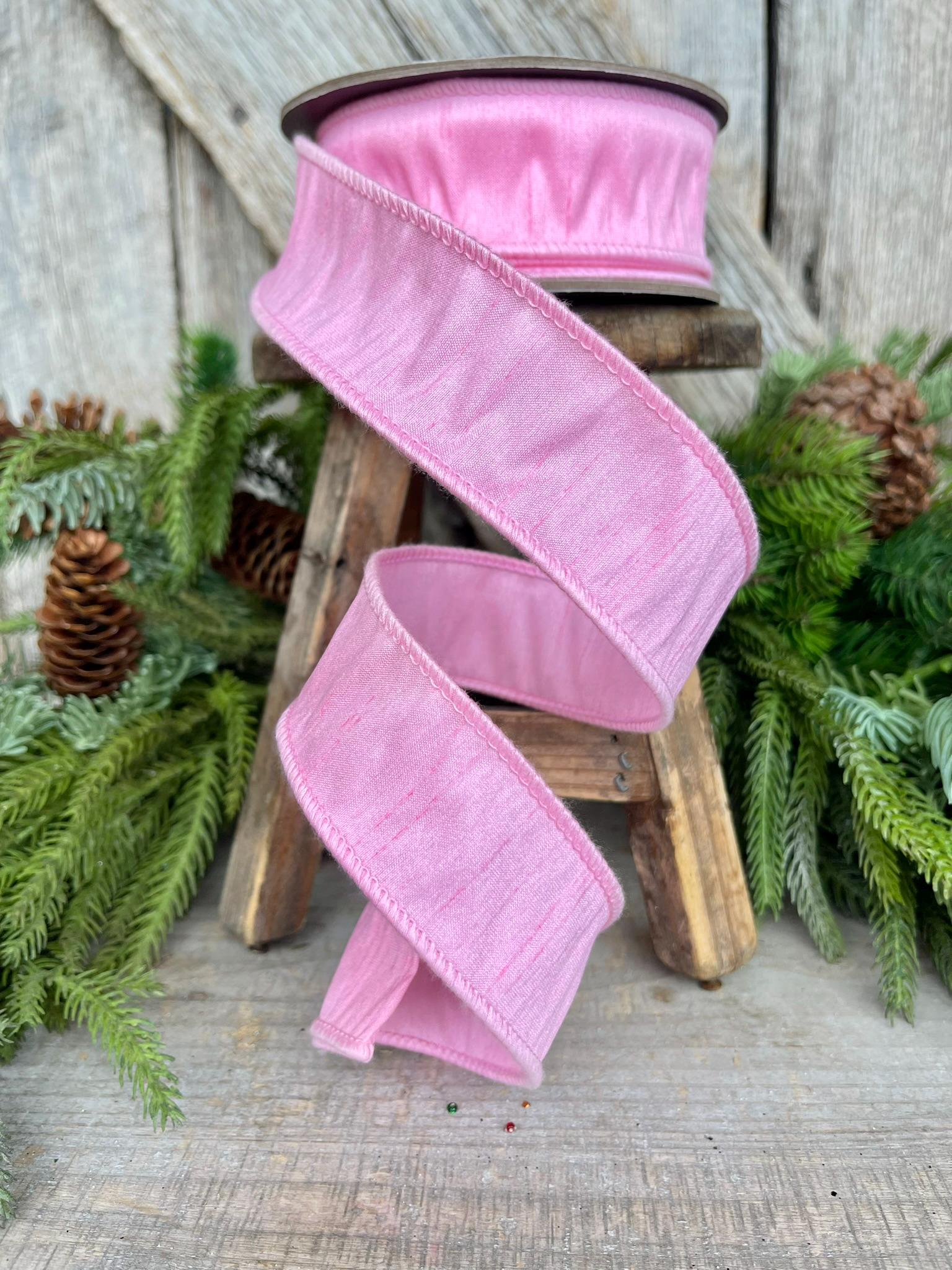 1.5" Bubblegum Pink Ribbon, Pink Wired Ribbon