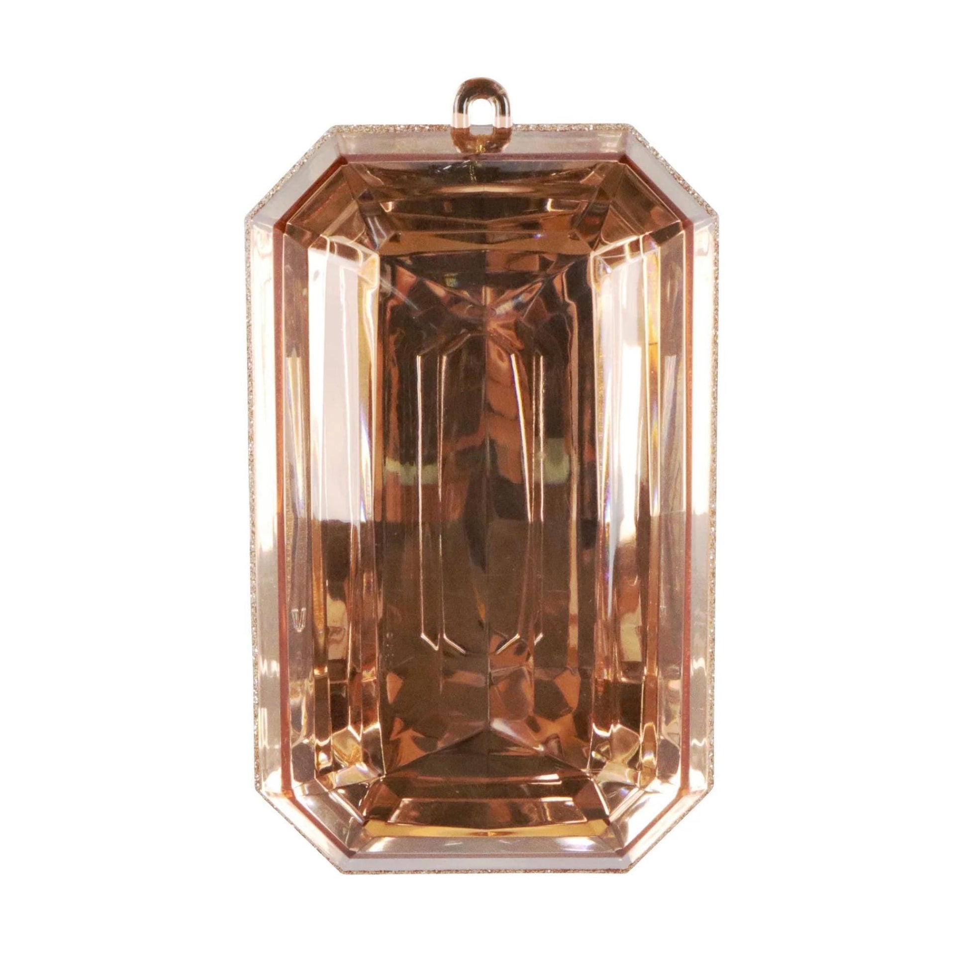 Rose Gold 8" Jewel Ornament, Rectangle Jewel Ornament