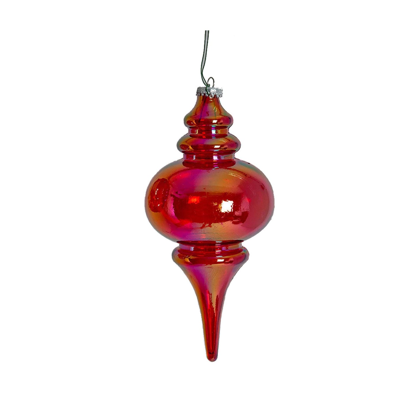 10" Plastic Red Iridescent Finial Ornament, White Ornaments, Finial Ornaments, Christmas Ornaments, Shatterproof