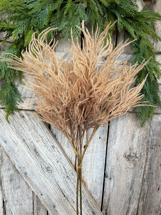 33" Light Brown Reed Spray, Brown Fall Spray, Fall Pampas Bush, Fall wheat bush, Fall greenery, Beige Fall Grass, Wreath Supply