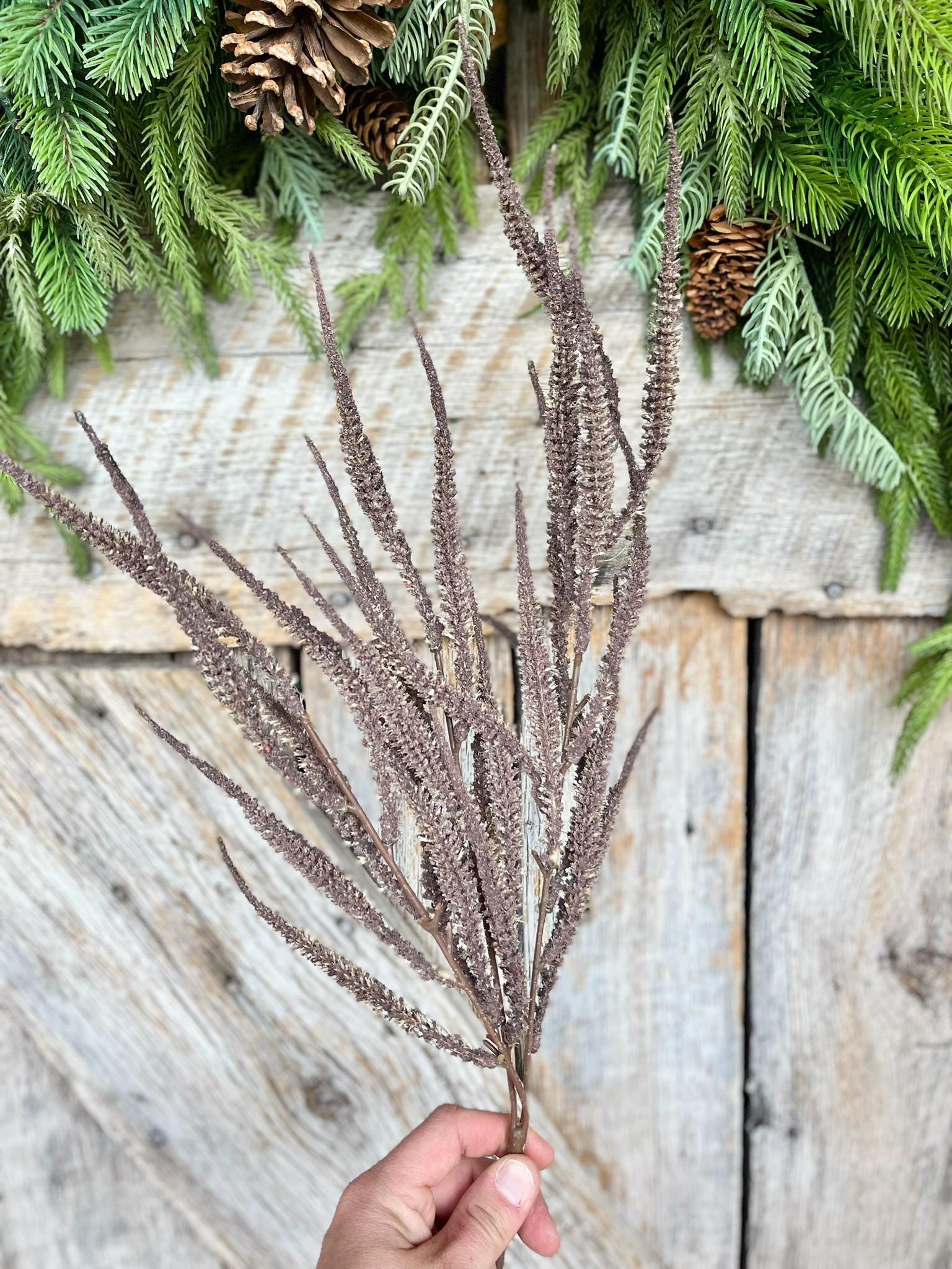 20" Brown Heather Fall Bush, Fall Greenery, Articial Greenery, Brown Heather Bush, Plastic Bush, Fall Decor